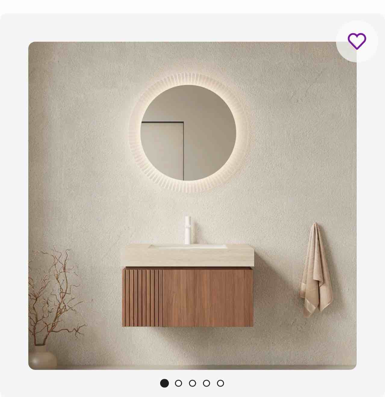 Valenza Modern Bathroom Vanity with Travertine-Pattern Sintered Sto  