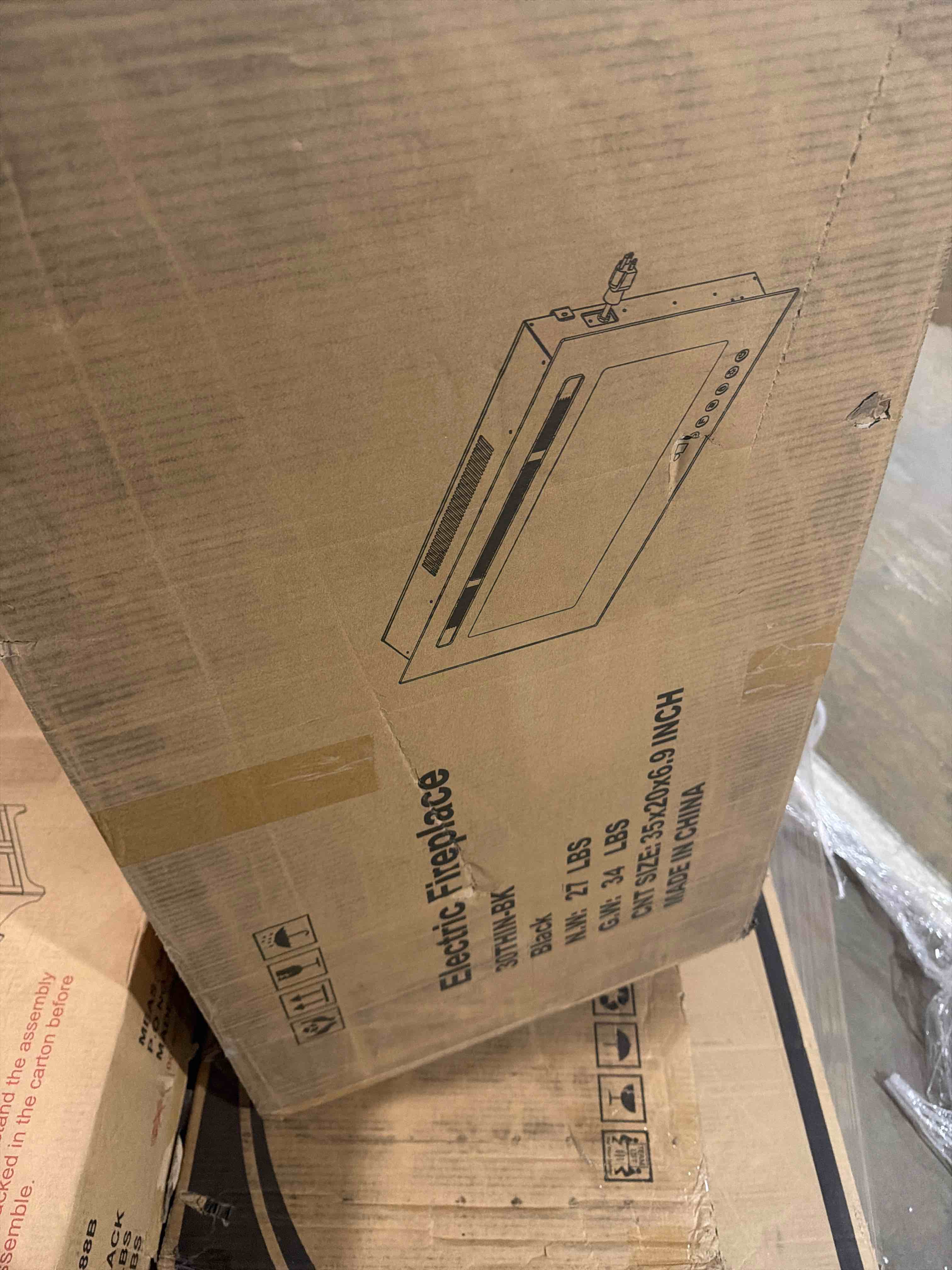 Condition photo showing As Is for michihiro electric fireplace mantel tv stand