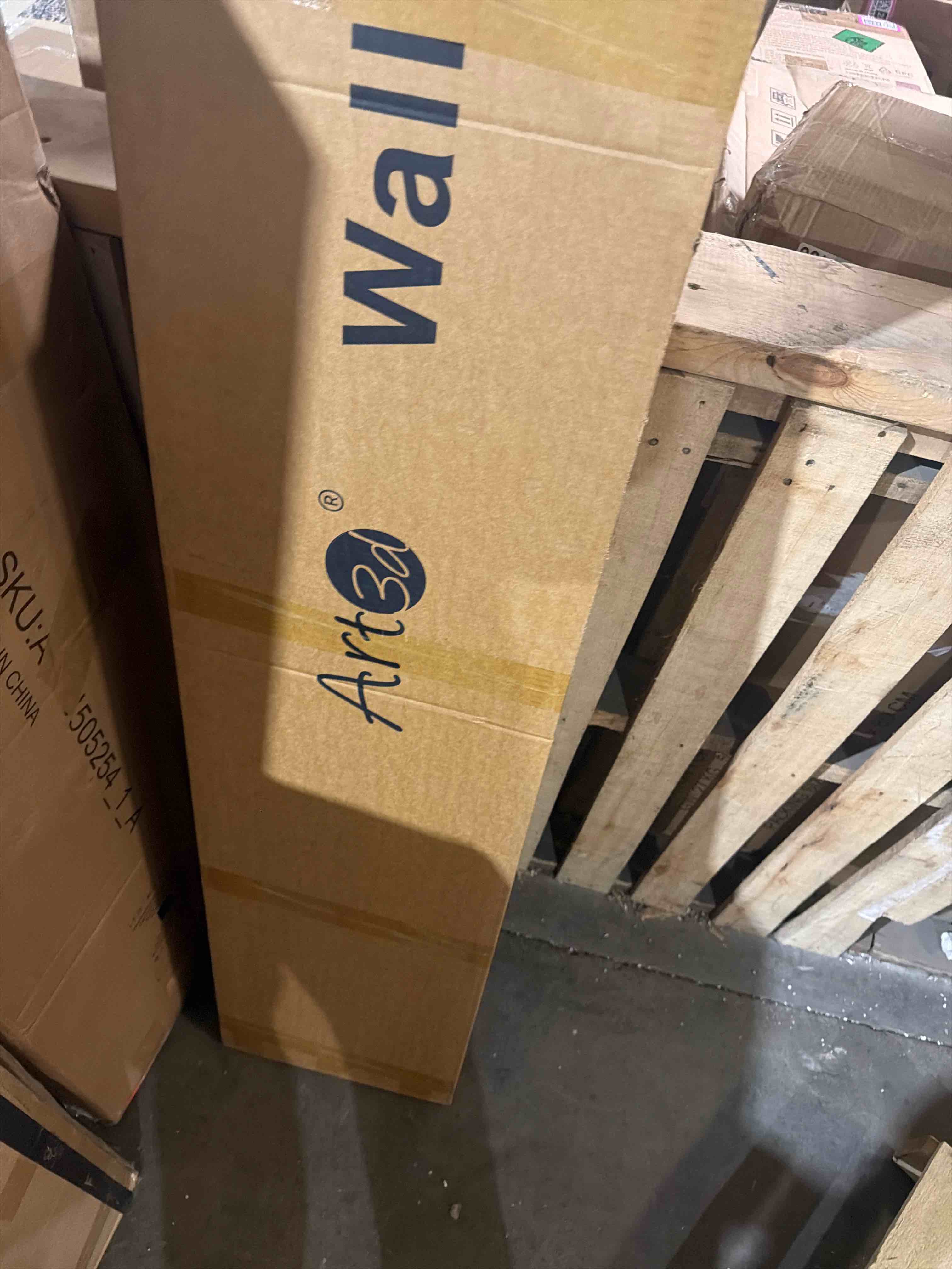 Condition photo showing New/Like New for art3d 4-pack glue-on herringbone wainscoting panel for interior wall decor - 104 x 12 inch polystyrene ultralight slim slat wall panels for living room bedroom, ashtree herringbone ashtree