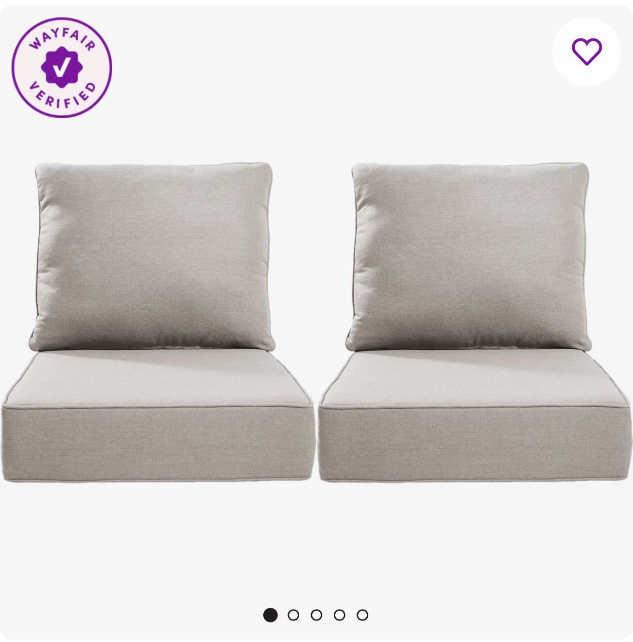 deb outdoor 6" thick cushion set  back cushions and seat cushion