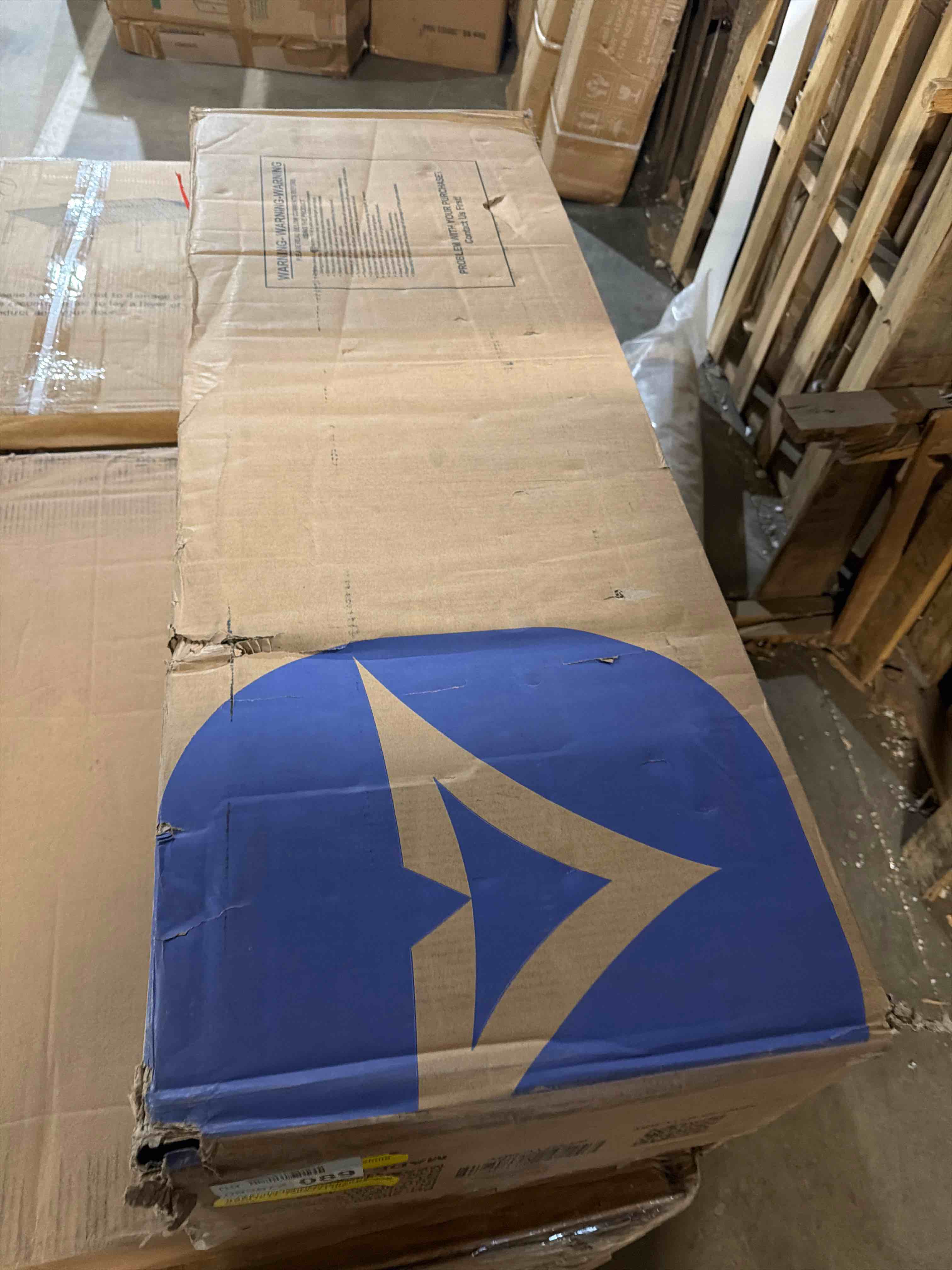 Condition photo showing As Is for 80 inch gray tv stand 