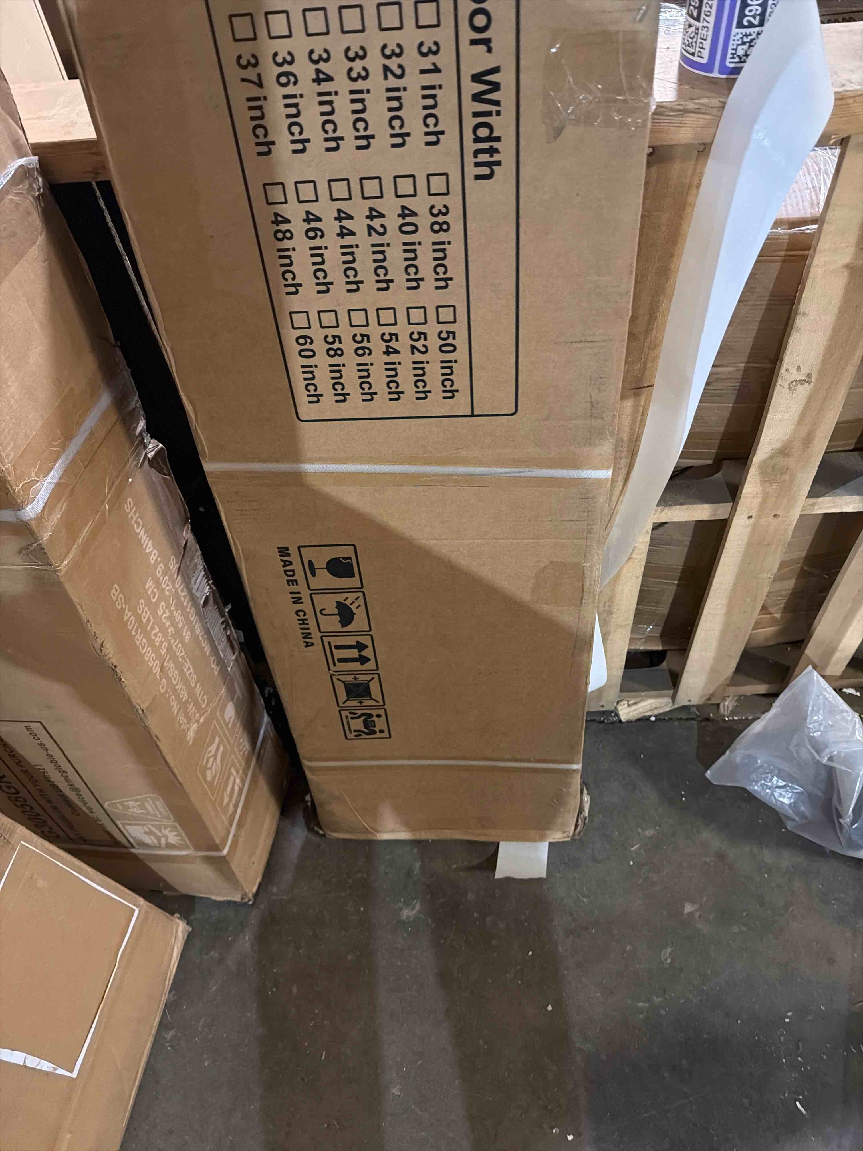 Condition photo showing New/Like New for solid manufactured wood pre-drilled white bi-fold door with insta