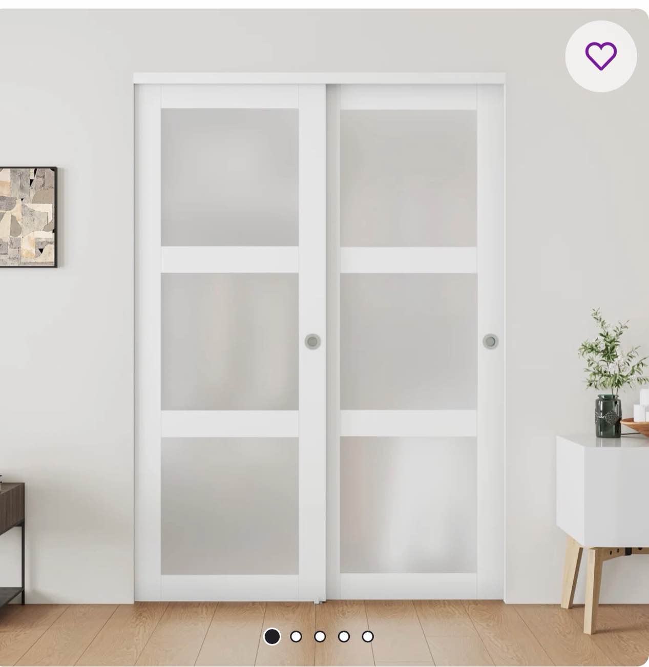 frosted glass and solid manufactured wood sliding closet doors with