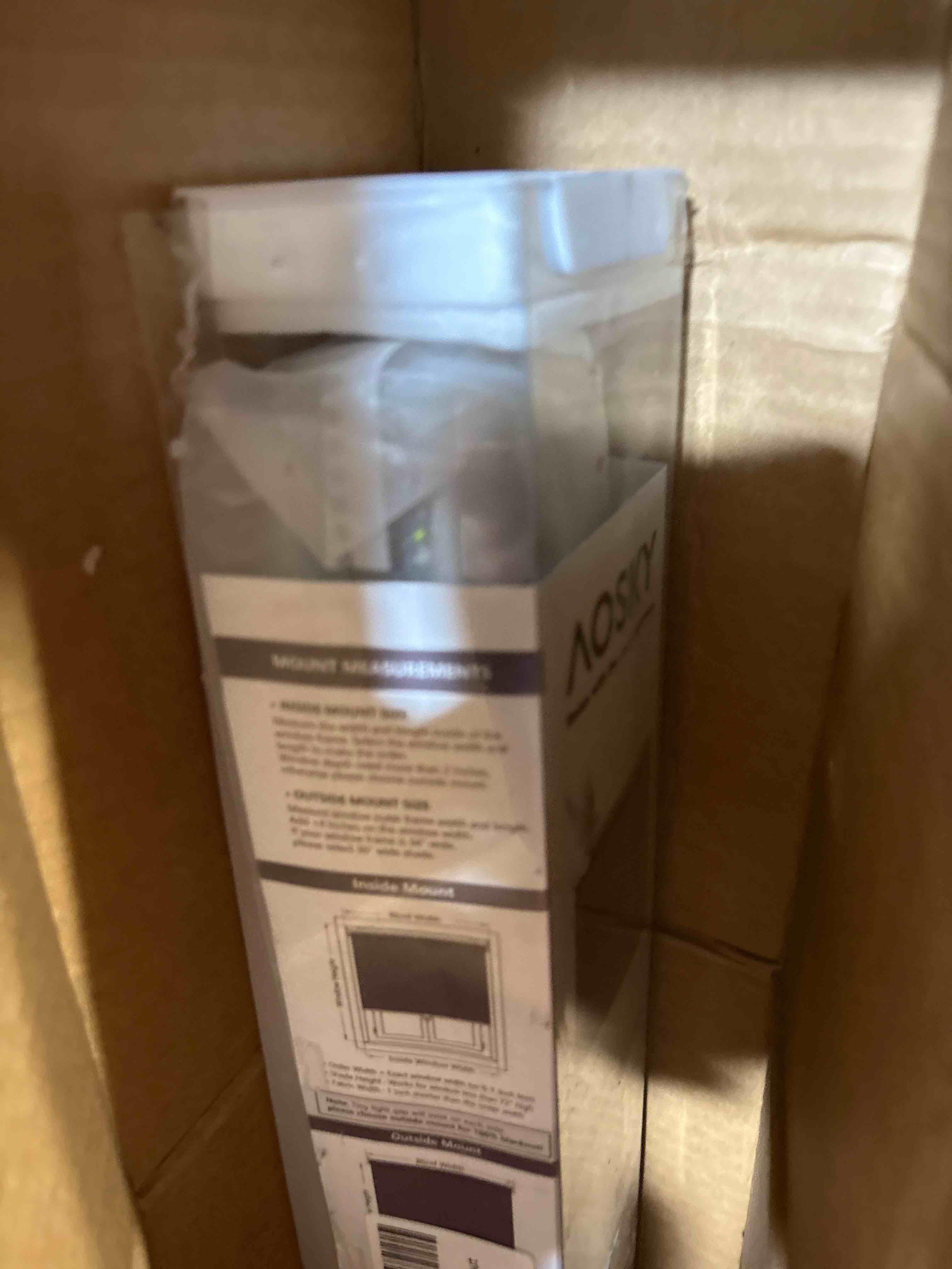 Condition photo showing New/Like New for AOSKY Cordless Roller Shades Blackout Blinds for Windows Room Darkening Rolled Up Shades with Spring System, UV Protection Window Shades Door Blinds for Home and Office (55" W x 72" H, Grey) 55"W x 72"H Grey