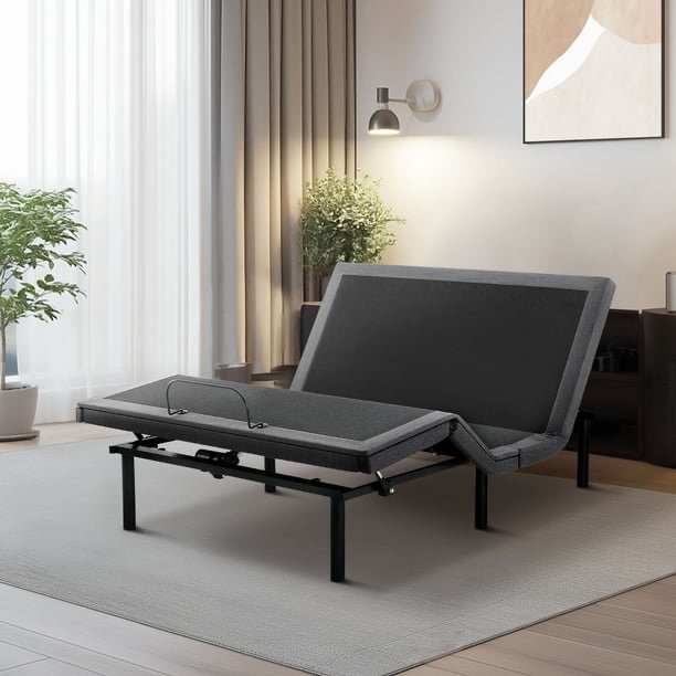 edx Adjustable Bed Frame, Individually Tilting Head and Foot with 2 USB Ports, Wireless Remote, Quiet Motor, Queen Size
