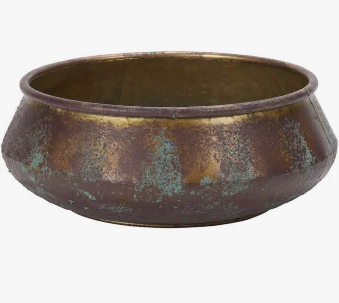 & W Silks Round Metal Bowl