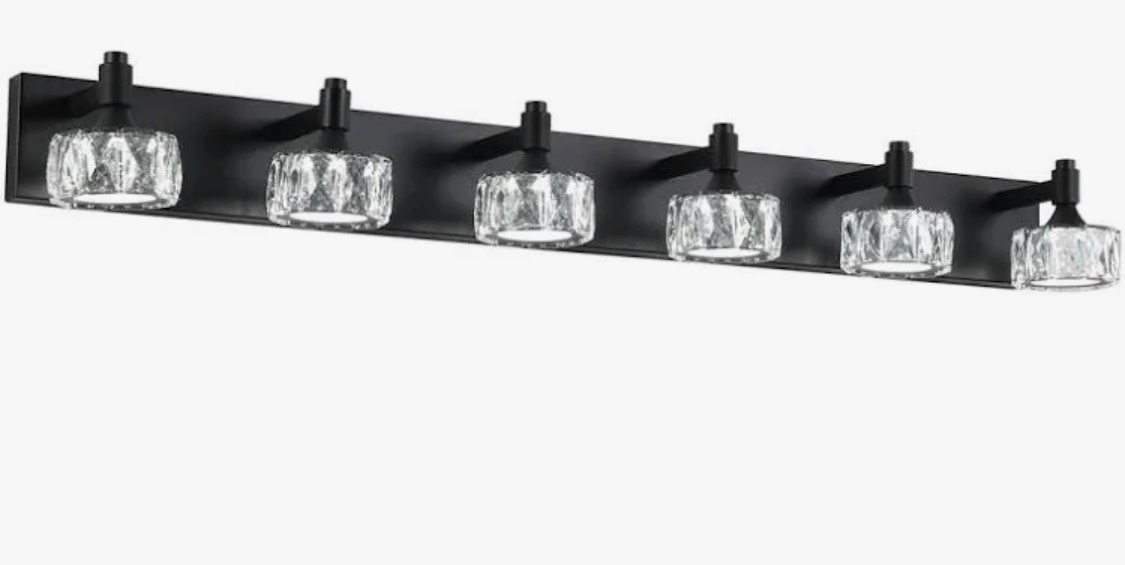 Everly Quinn 6-Light Matte Black Bathroom Vanity Light