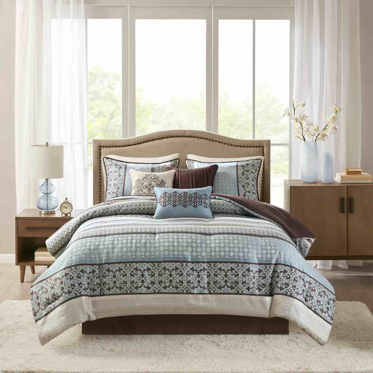princeton reversible jacquard 7 piece comforter set