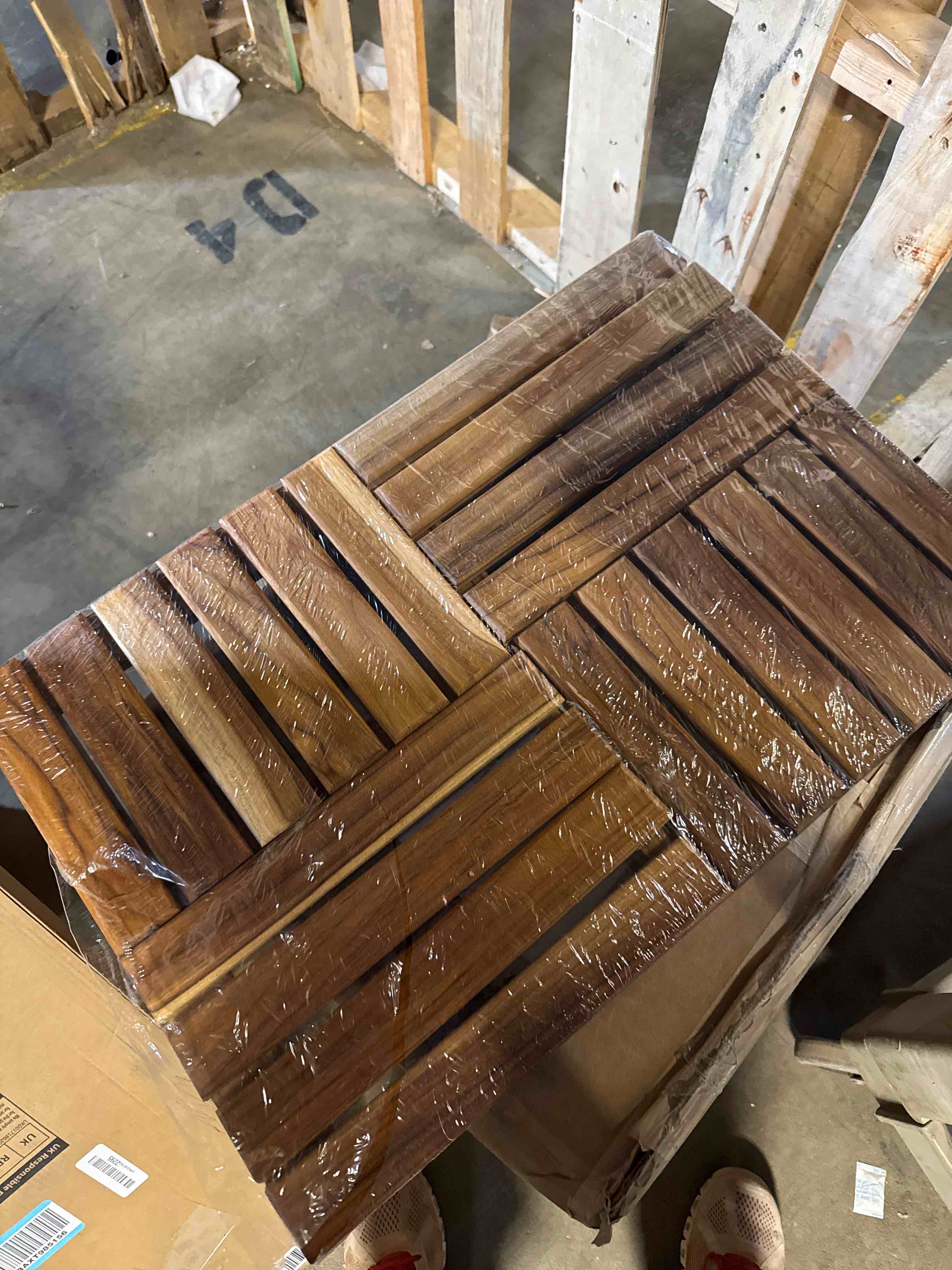 Condition photo showing Good Condition for Utoplike Teak Wood Bath Mat, Wooden Shower Mat for Bathroom, 24 x 16 inch Non Slip Wood Floor Sturdy Mat for Inside Shower Luxury Spa Home or Outdoor 24" x 16" ( A Few Woods needs to be fix there are loose)