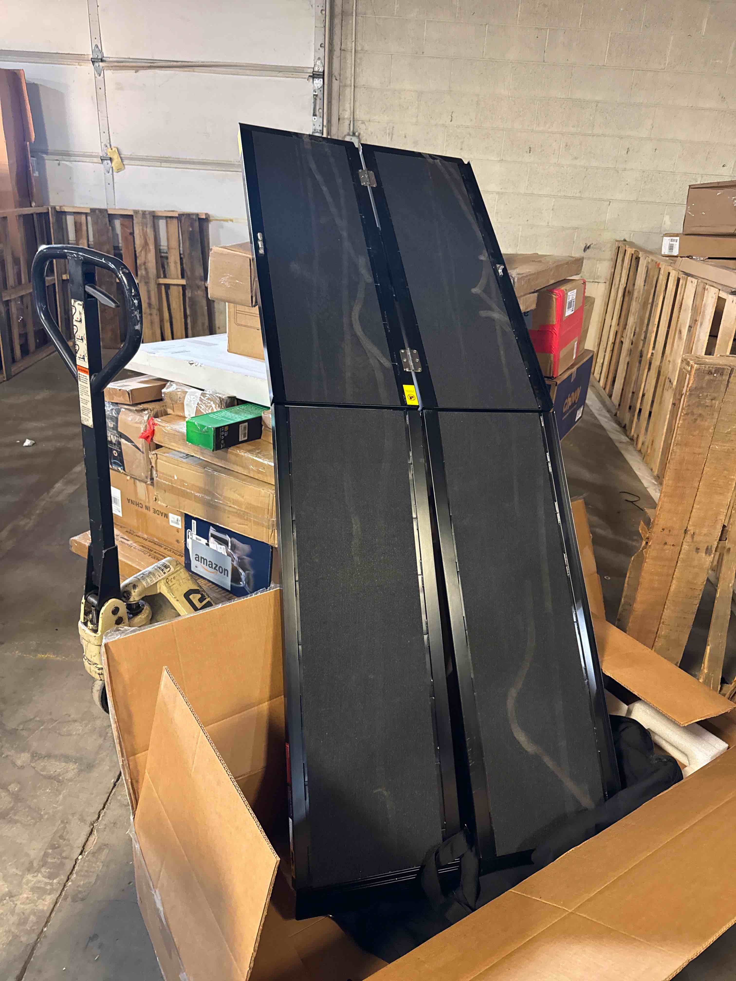 Condition photo showing Good Condition for 6 Feet Portable Wheelchair Ramp with Sopport Legs, Black Seamless Non-Slip Aluminum Folding Handicap Ramp,Threshold Ramp for Doorways, Wheel Chair Ramp for Home Steps,Loading Dock Plates