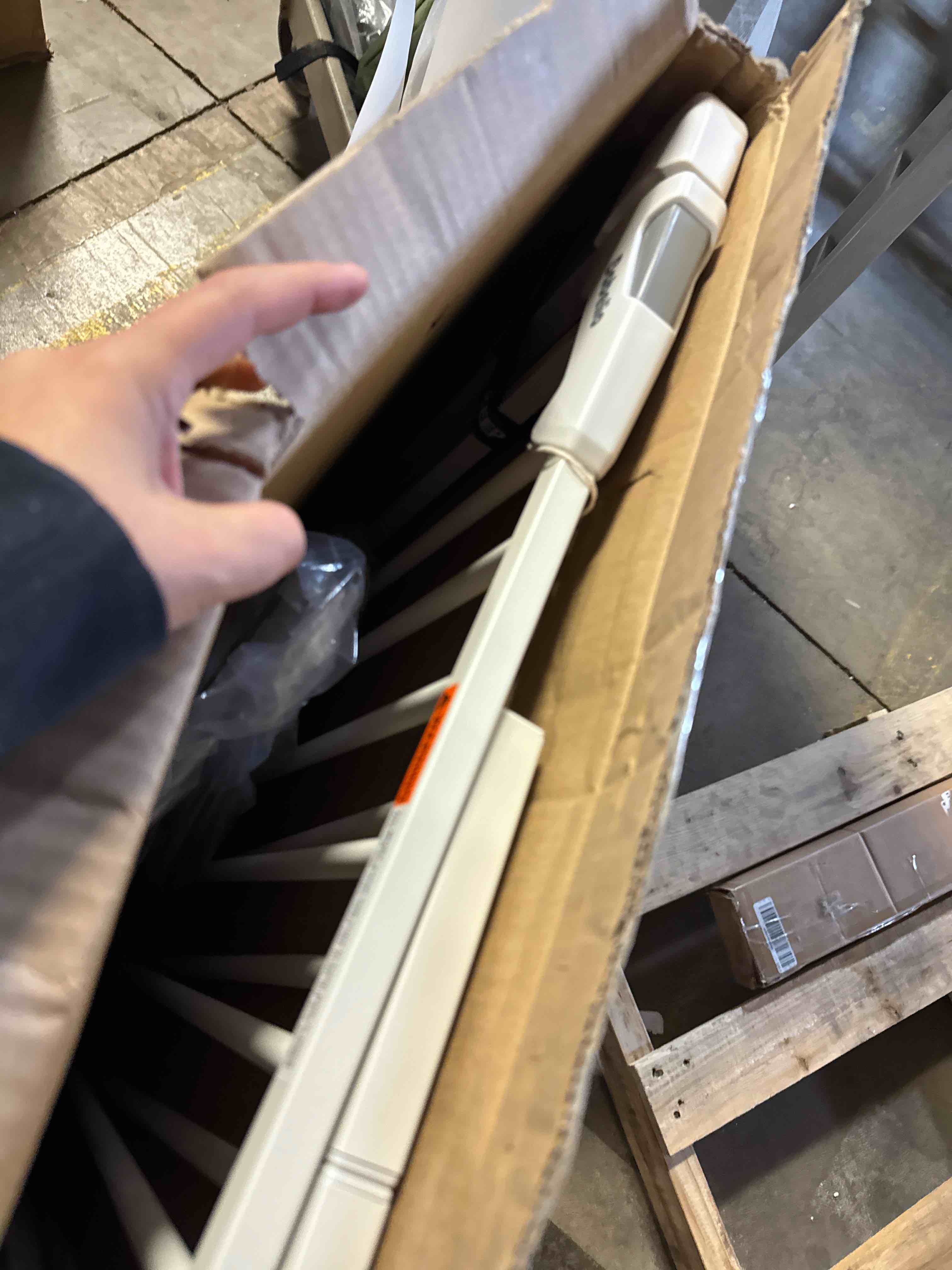 Condition photo showing Good Condition for Babelio Metal Baby Gate, 29-43" Auto Close Easy Install Pet Gate PressGuard P7, Extra Wide Walk Thru Child Safety Gate, 30" Tall Pressure Mounted Dog Gate for Doorways & Stairs, White White 30"Tall 29"-43" Wide