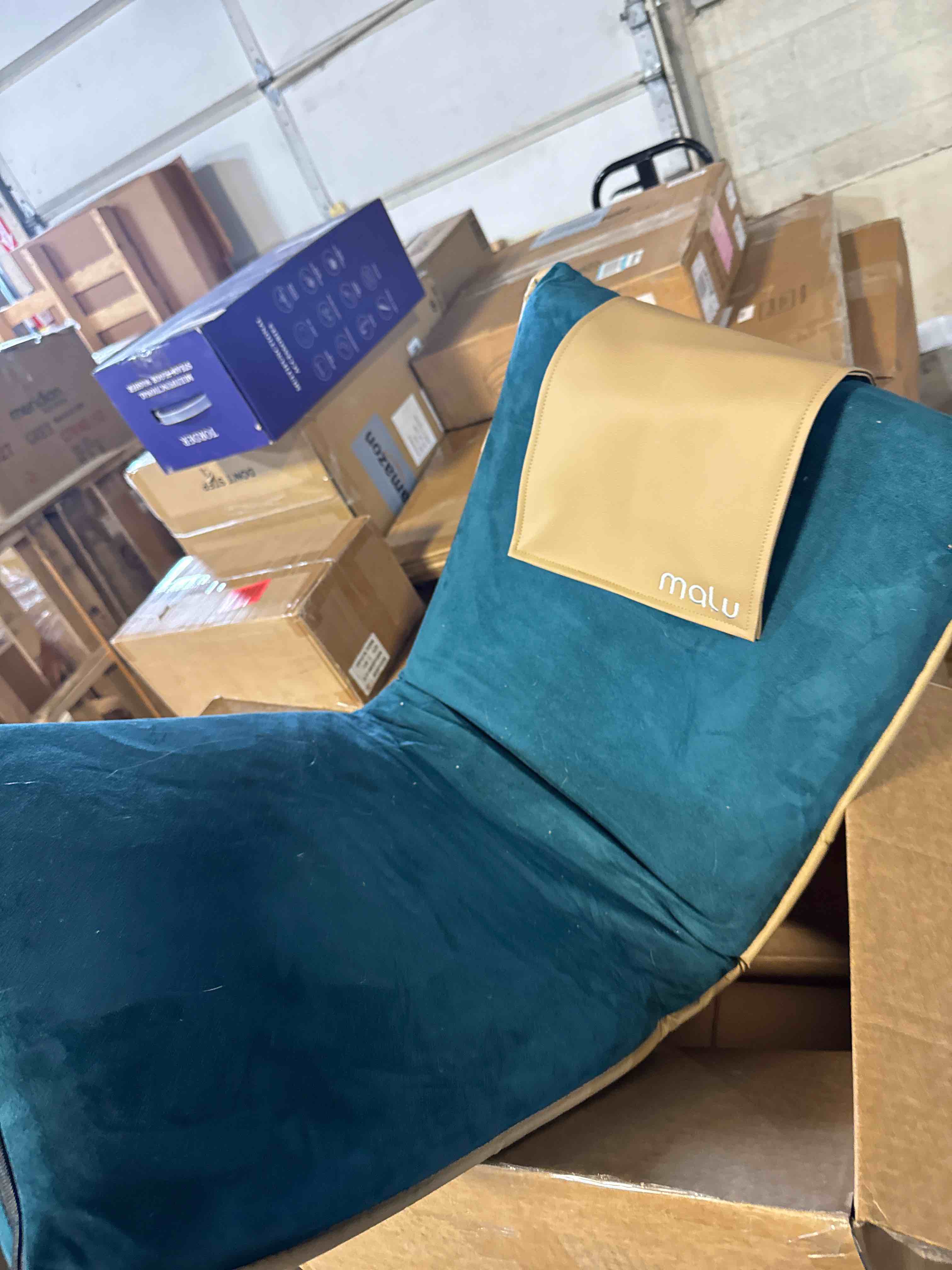 Condition photo showing Good Condition for malu Extra Large Padded Floor Chair w/Back Support - Japanese Chair Meditation Cushion, Comfortable Folding Backrest, Removable Easy Wash Cover Forest Teal ( USED)