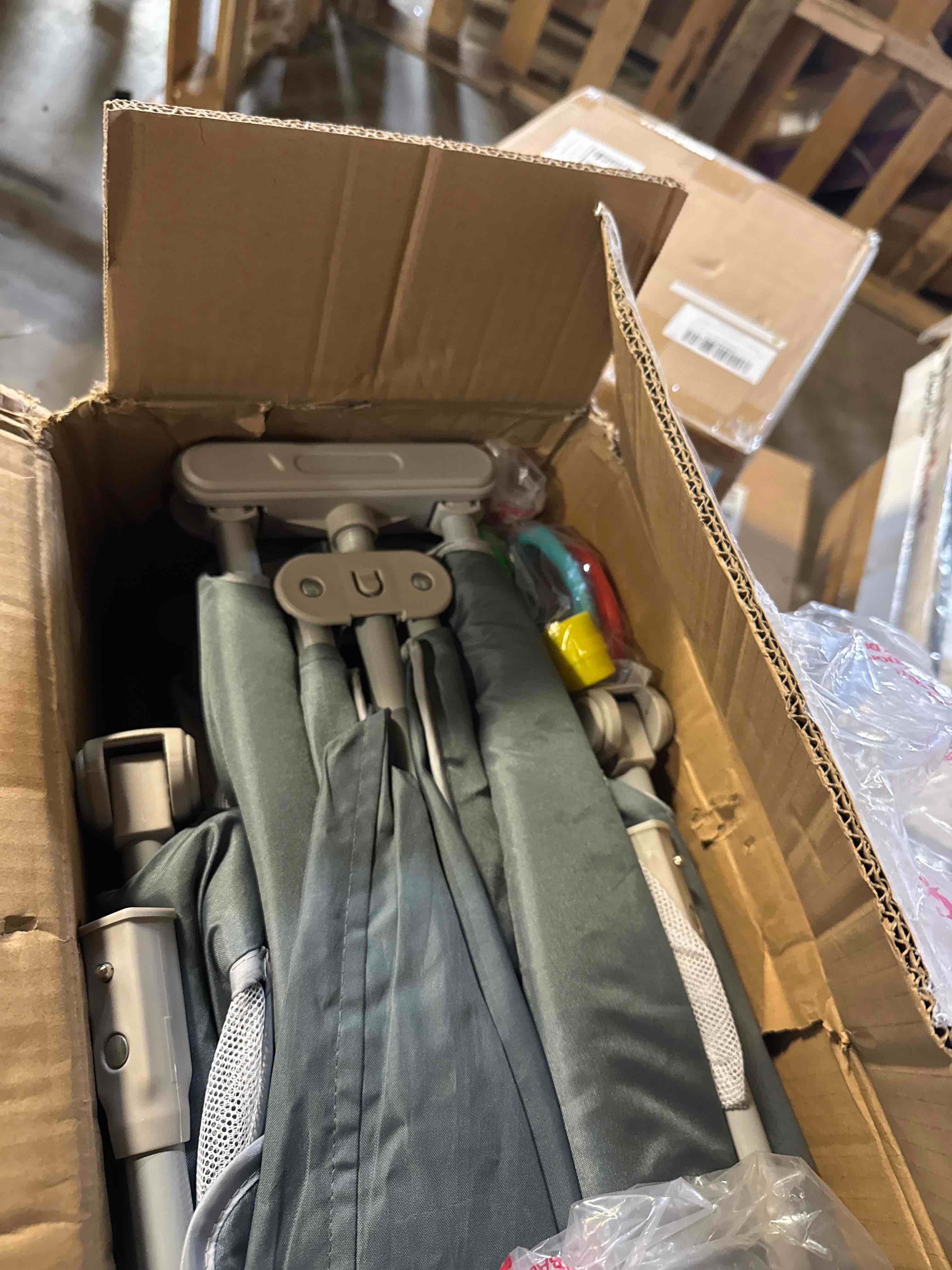 Condition photo showing New/Like New for Foldable Baby Playpen 50"x50", Out-of-The-Box Ready Playpen for Babies and Toddlers, Portable Play Yard with Breathable Mesh & Gates, Storage Bag & 4 Handlers for Indoor & Outdoor ( Balls NOT INCLUDED)