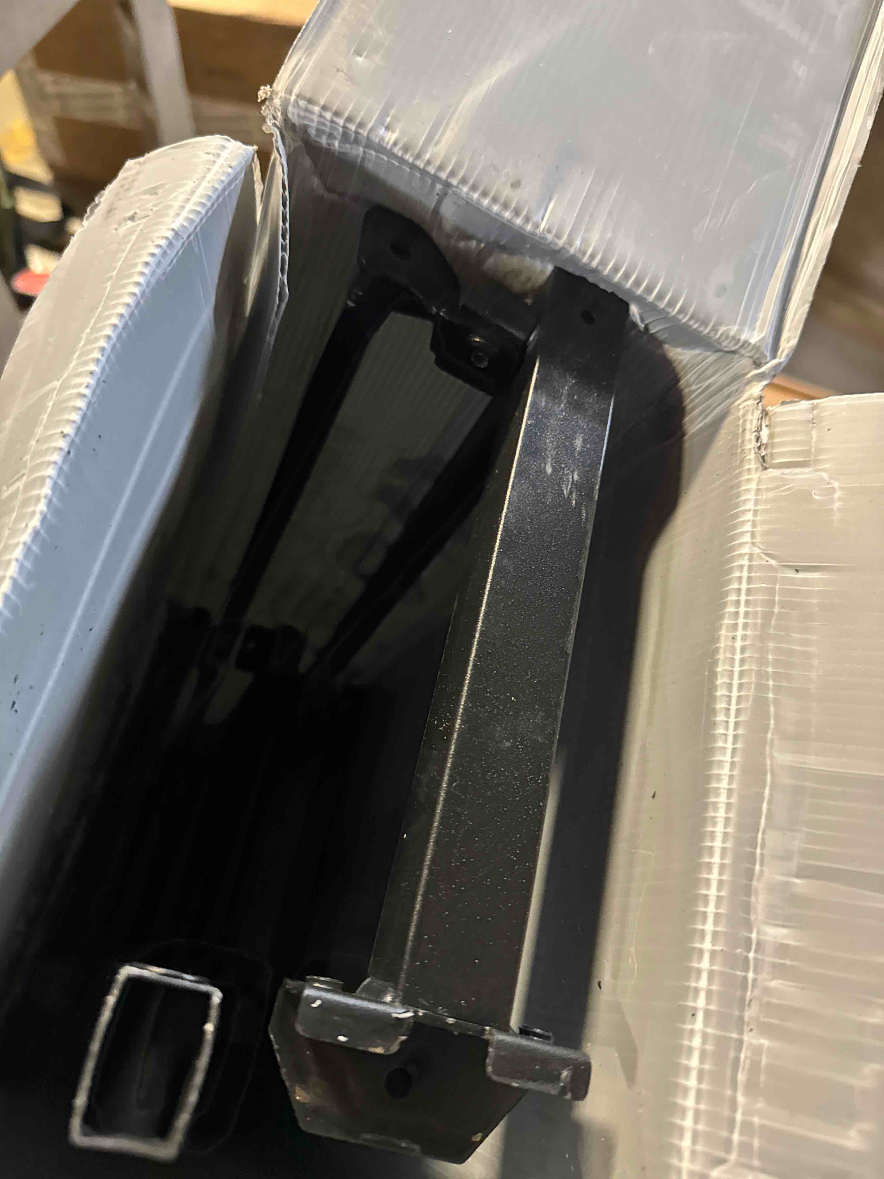 Condition photo showing As Is for 9 Inch High Profile Box Spring, Sturdy Metal Frame Mattress Foundation, Easy Assembly, Quiet & Noise-Free, Queen Size Queen 9 Inch