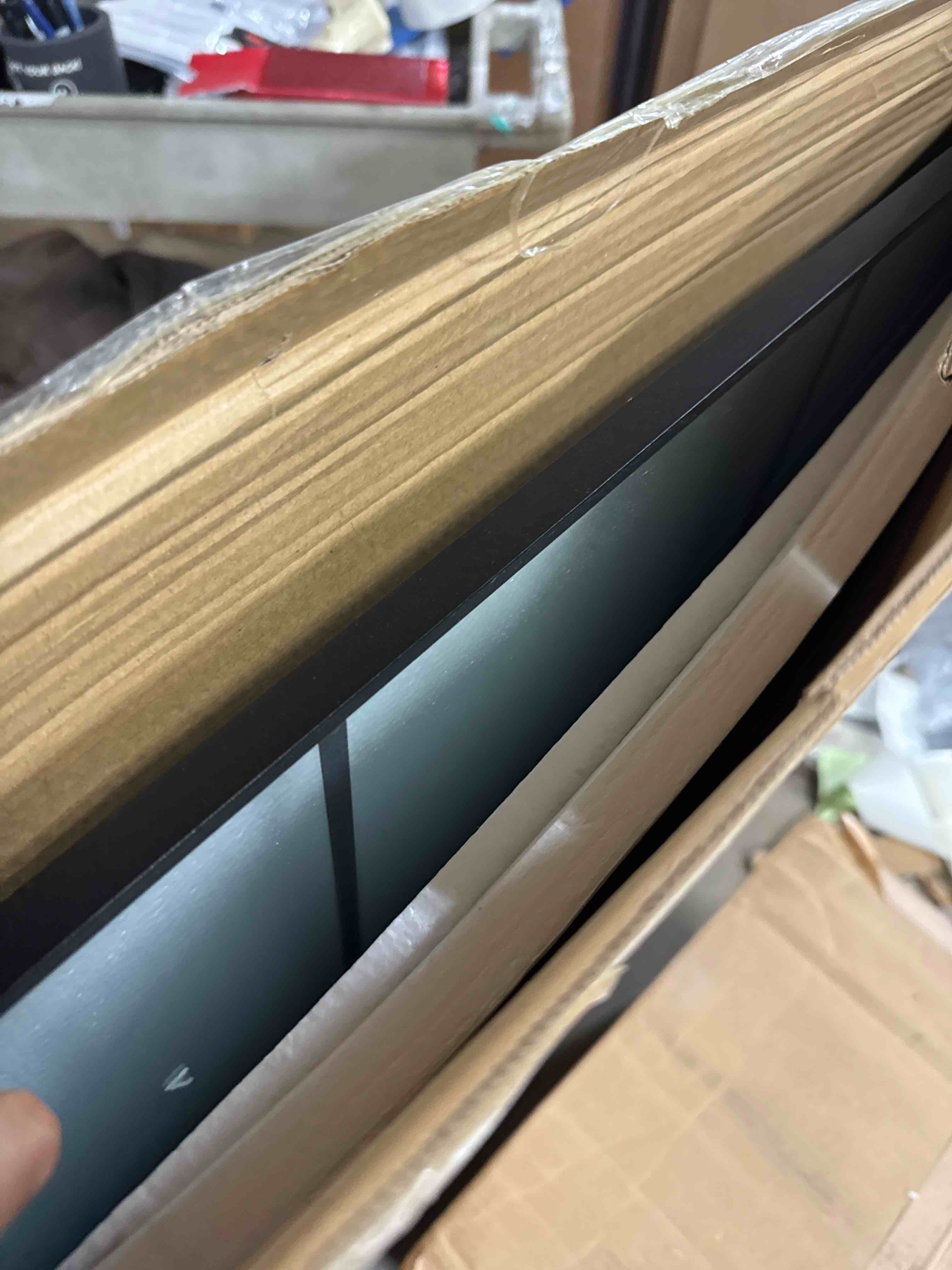Condition photo showing New/Like New for Delma Wall Mirror, 40"X30" Window Pane for Living Room Decor, Decorative Wall Art, Large Wall for Bedroom, Hallway, Living Room Black 40"L x 30"W