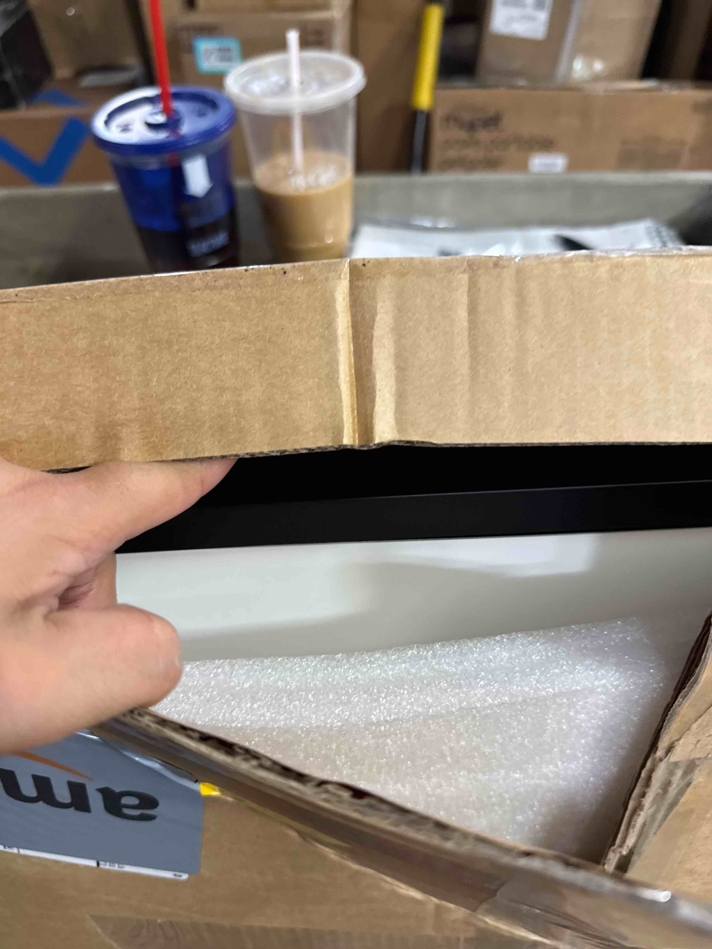 Condition photo showing New/Like New for 26x37 XL Large Shadow Box Frame, Jersey Frame Display Case with Grade A Natural Pine Wood Acrylic Front Jersey Frame for Hockey Soccer Basketball Football Uniform Shirts, Black 26.5X37