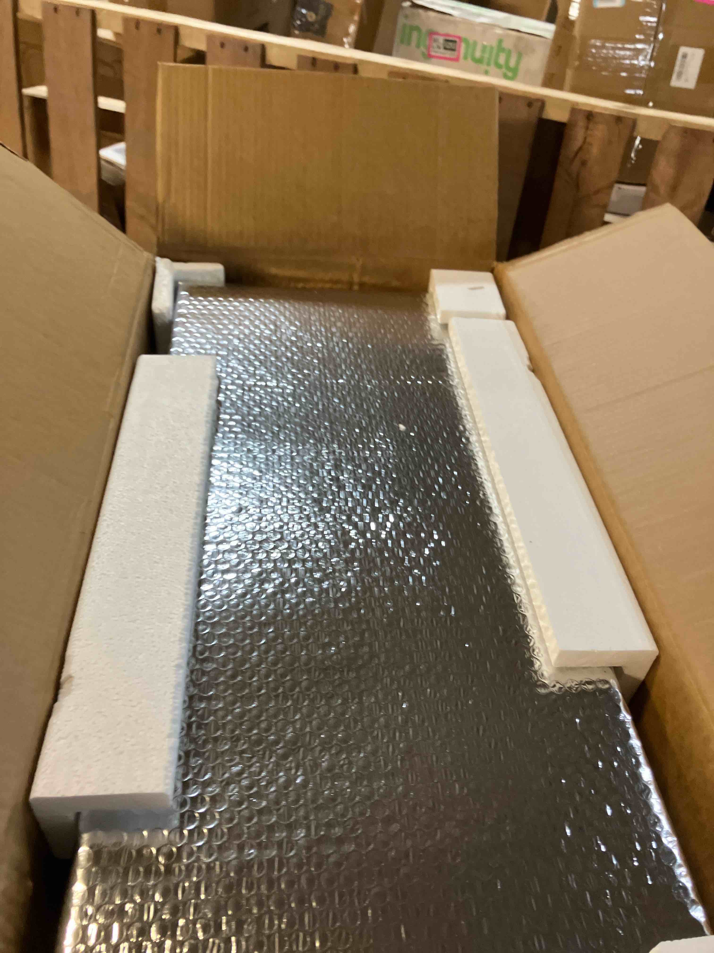 Condition photo showing Good Condition for Recessed LED Shower Niche, Stainless Steel Rectangle Single Niches 28.4"X12.6", Waterproof in Wall Shelf for Showers Bathroom Storage Renovation