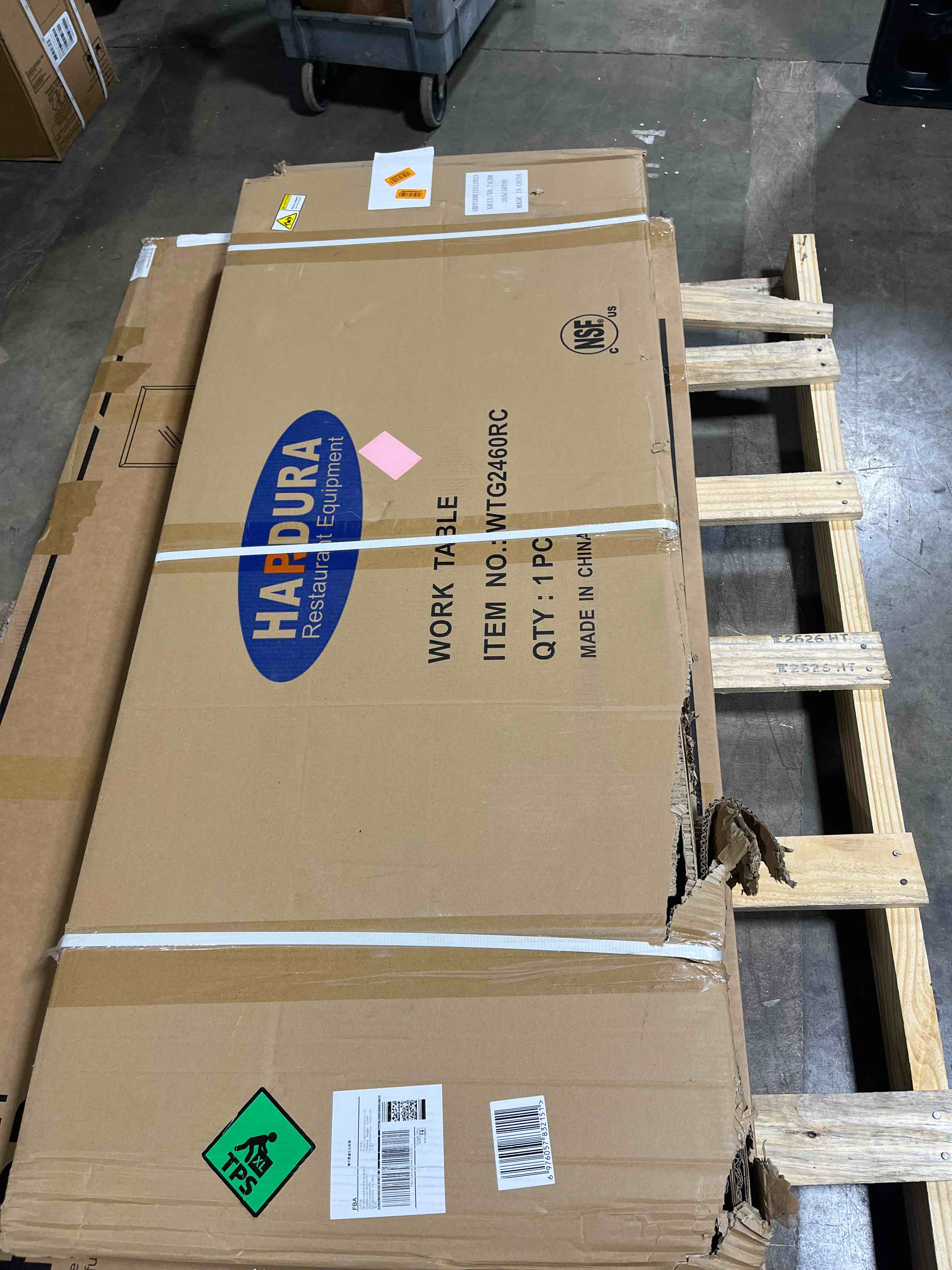 Condition photo showing New/Like New for HARDURA Stainless Steel Table 24 x 60 Inches with Wheels Casters NSF Heavy Duty Commercial Prep Table with 2” Backsplash and Adjustable Undershelf for Restaurant Kitchen Home and Hotel 24" x 60"