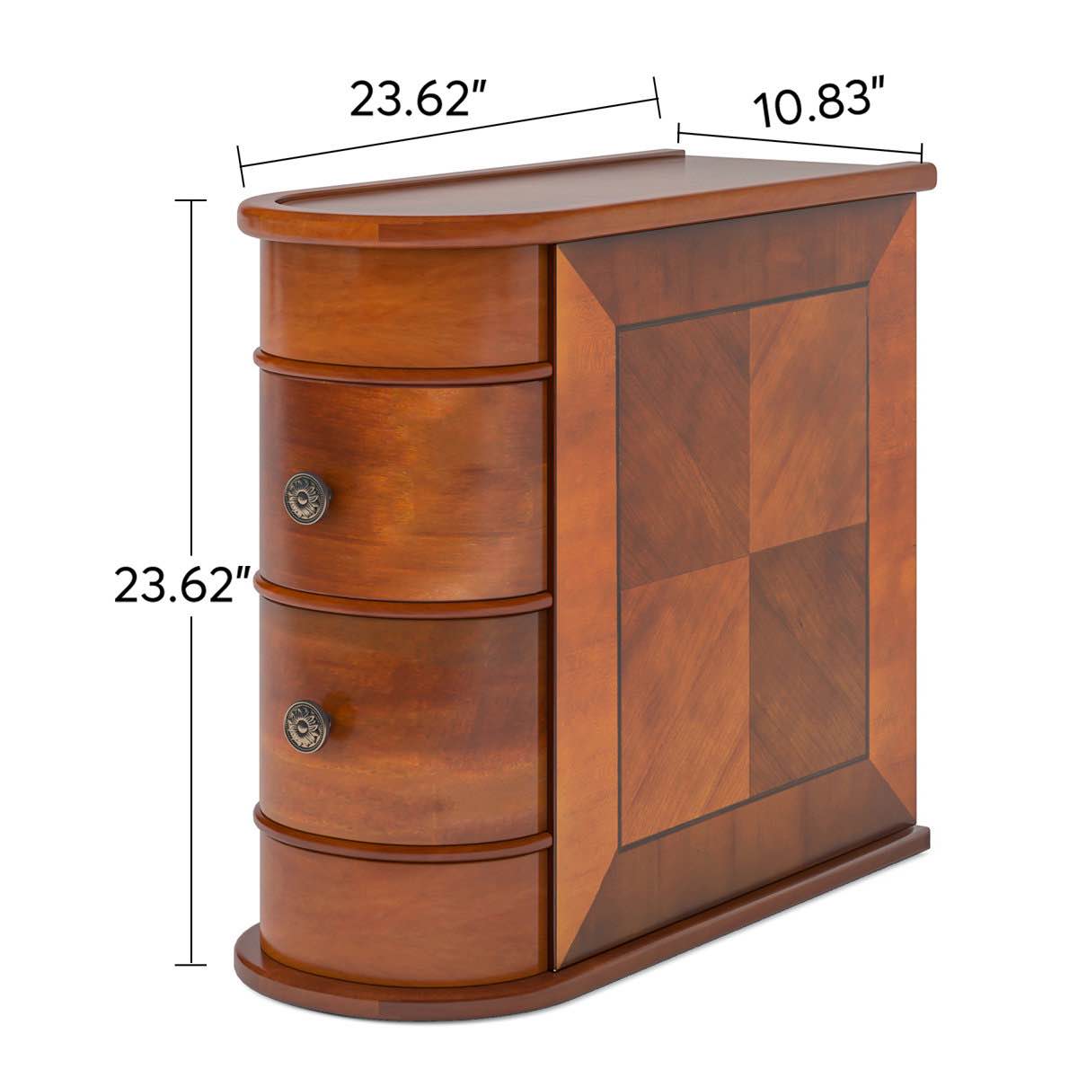 belanna solid wood 2 - drawer end table
