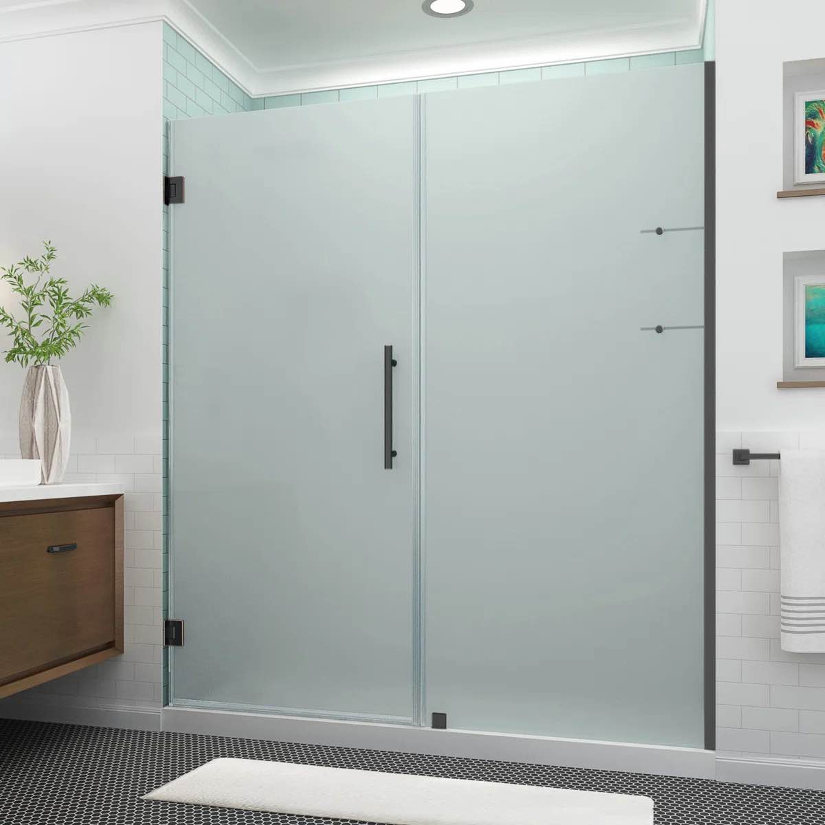 belmore gs 60" x 72" hinged frameless shower door