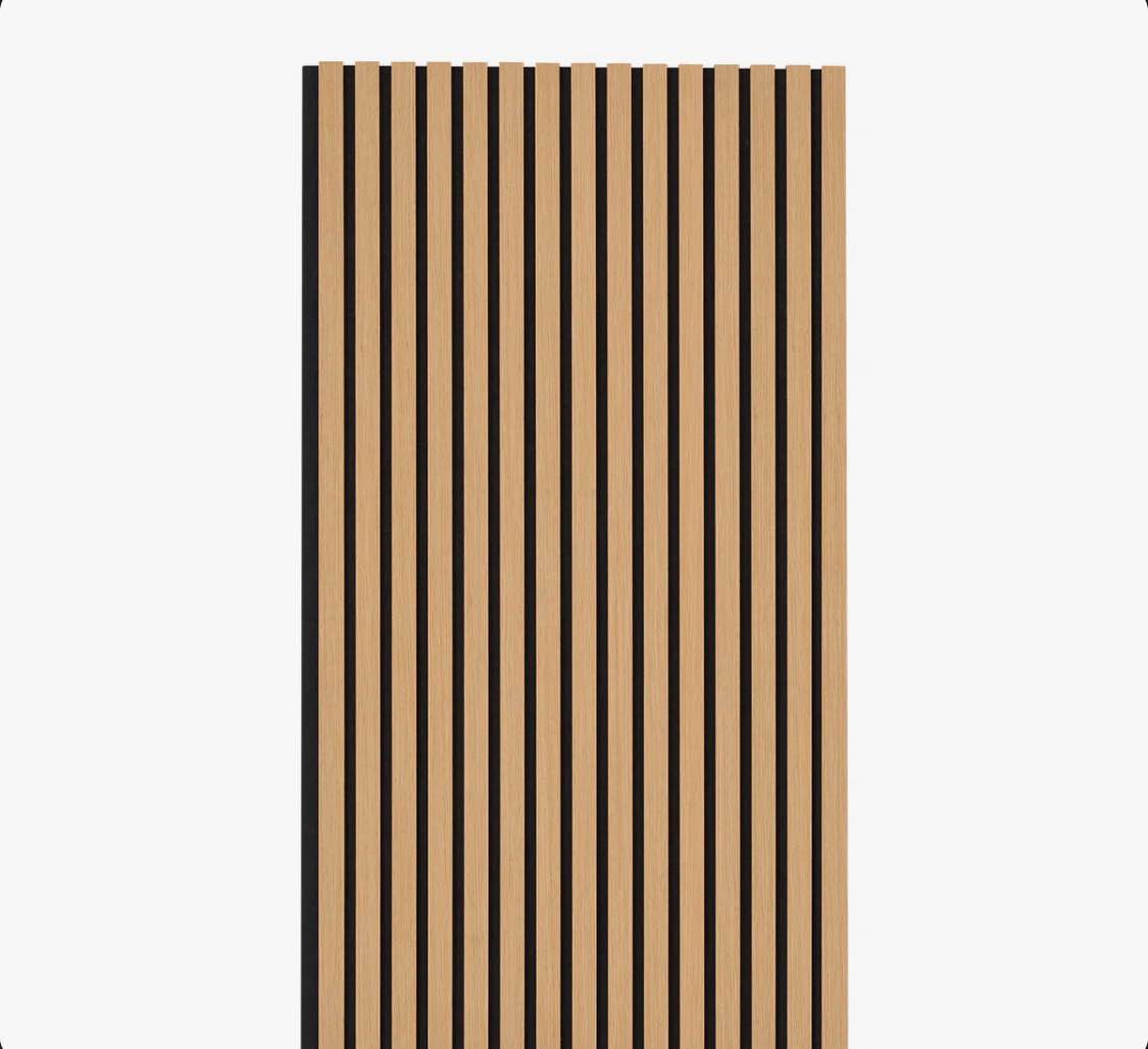 94" x 24" wood slat acoustic panels for modern wall decor, two pieces