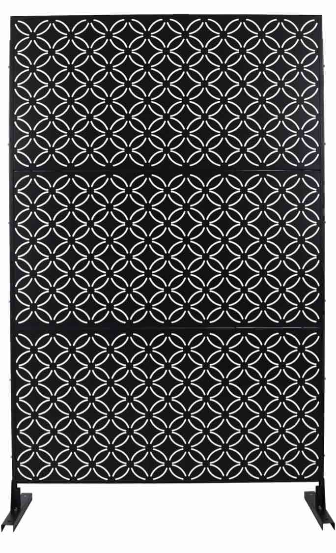 outdoor & indoor privacy screen metal privacy screen 76" h×48" w - brown - enhanced privacy solution - deck balcony patio - seasonal decor ( similar in stock white color)