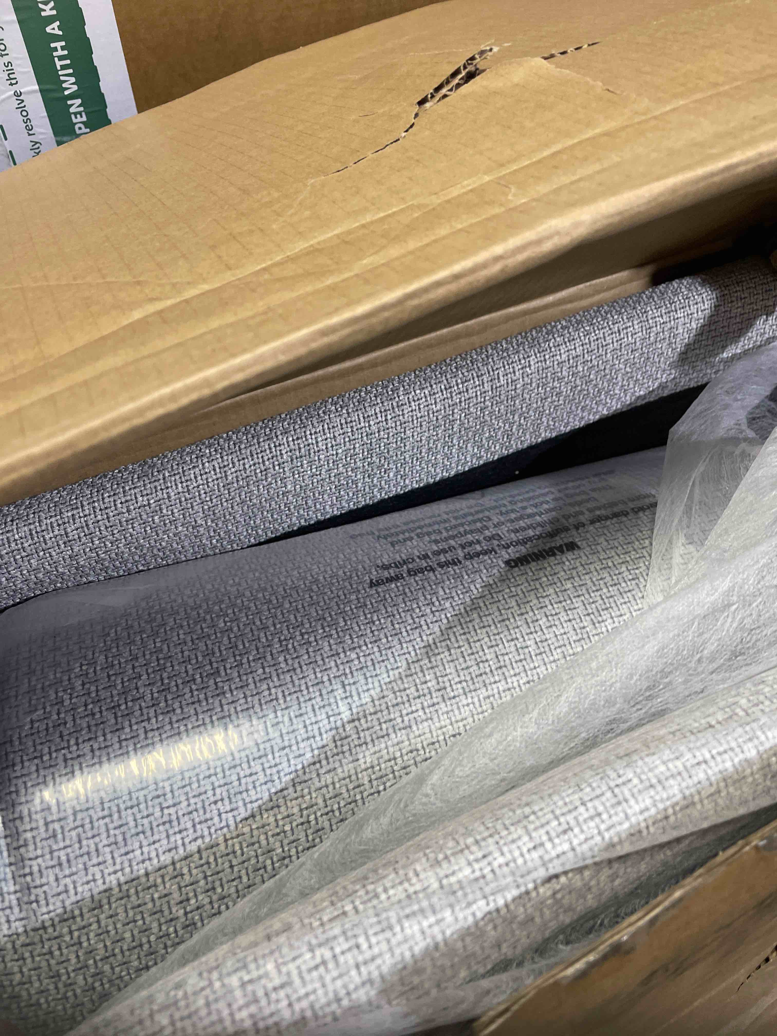 Condition photo showing Good Condition for Amada 89" Sofa, 3 Seater Couch Sofa for Living Room, Modern Sofa with Deep Seats & Wide Armrests, Comfy Couch with Removable Washable Covers & Linen Fabric, Easy Assembly ( incomplete box 1 only )