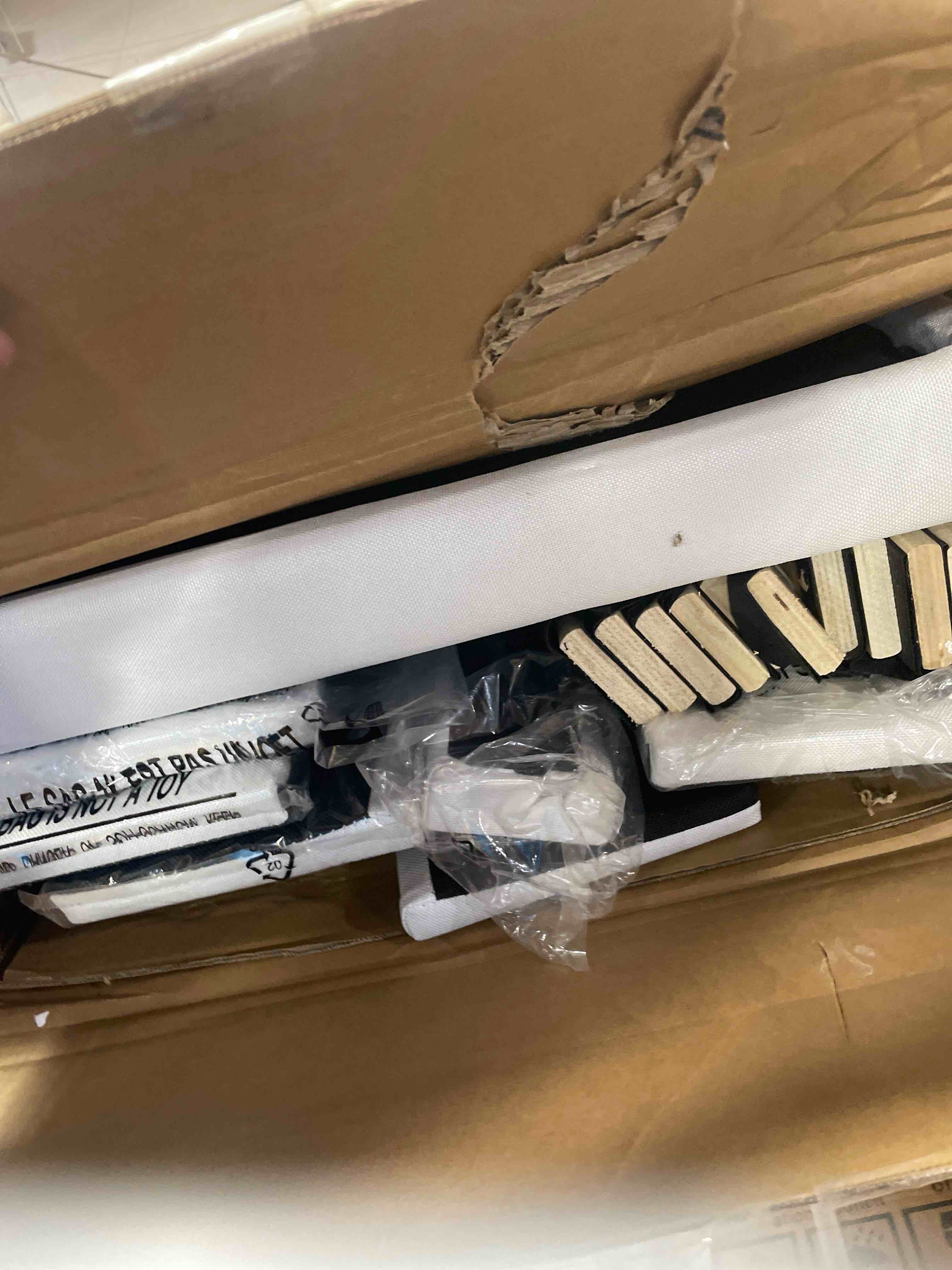 Condition photo showing Good Condition for VECELO Full Size Bed Frame with Adjustable Headboard, Upholstered Button Tufted Platform Bedframe with Wood Slats Support, No Box Spring Needed, Linen & White