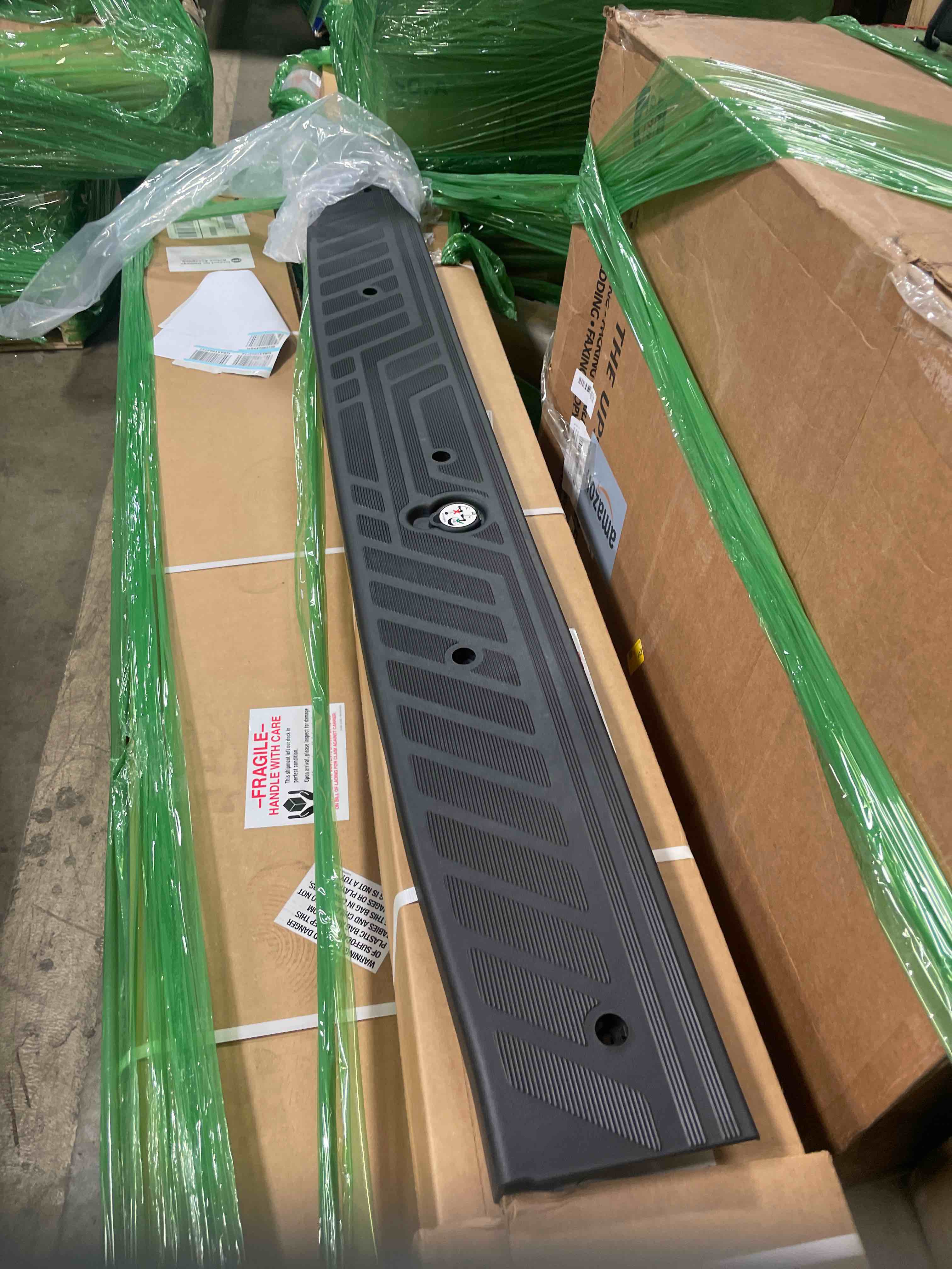 Condition photo showing New/Like New for LQI Rear Sill Plate Compatible with Ford Transit 150 250 350 2015-2023 Cargo Van, CK41-B40352-C, Black Rear Door Step Pad Accessories