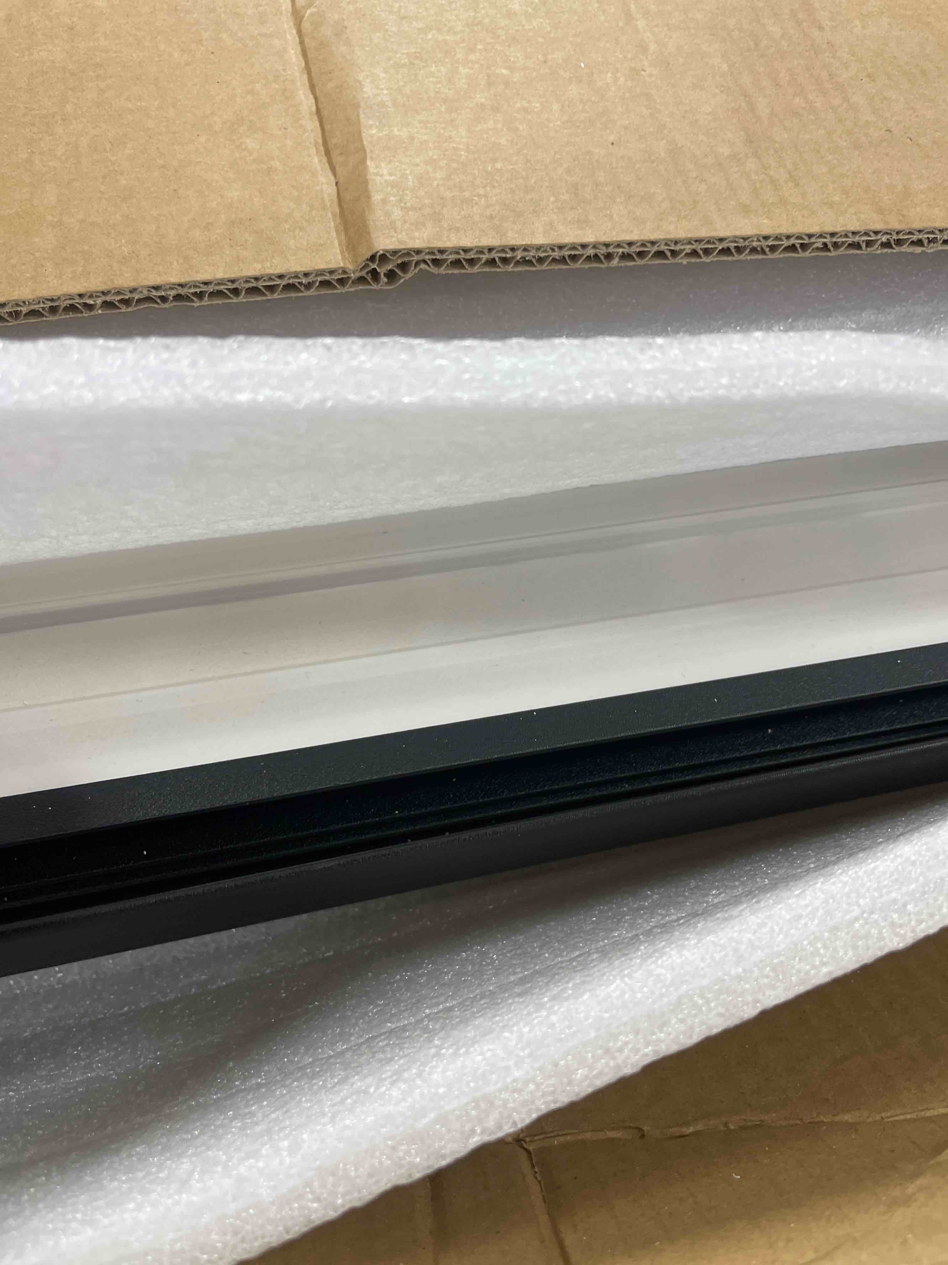 Condition photo showing Good Condition for Art3d 8-Pack 96 x 6in. WPC Acoustic Slat Wall Panel for Modern Interior Decor, TV Background, Living Room, Matte Black 96*6 Matte Black 8