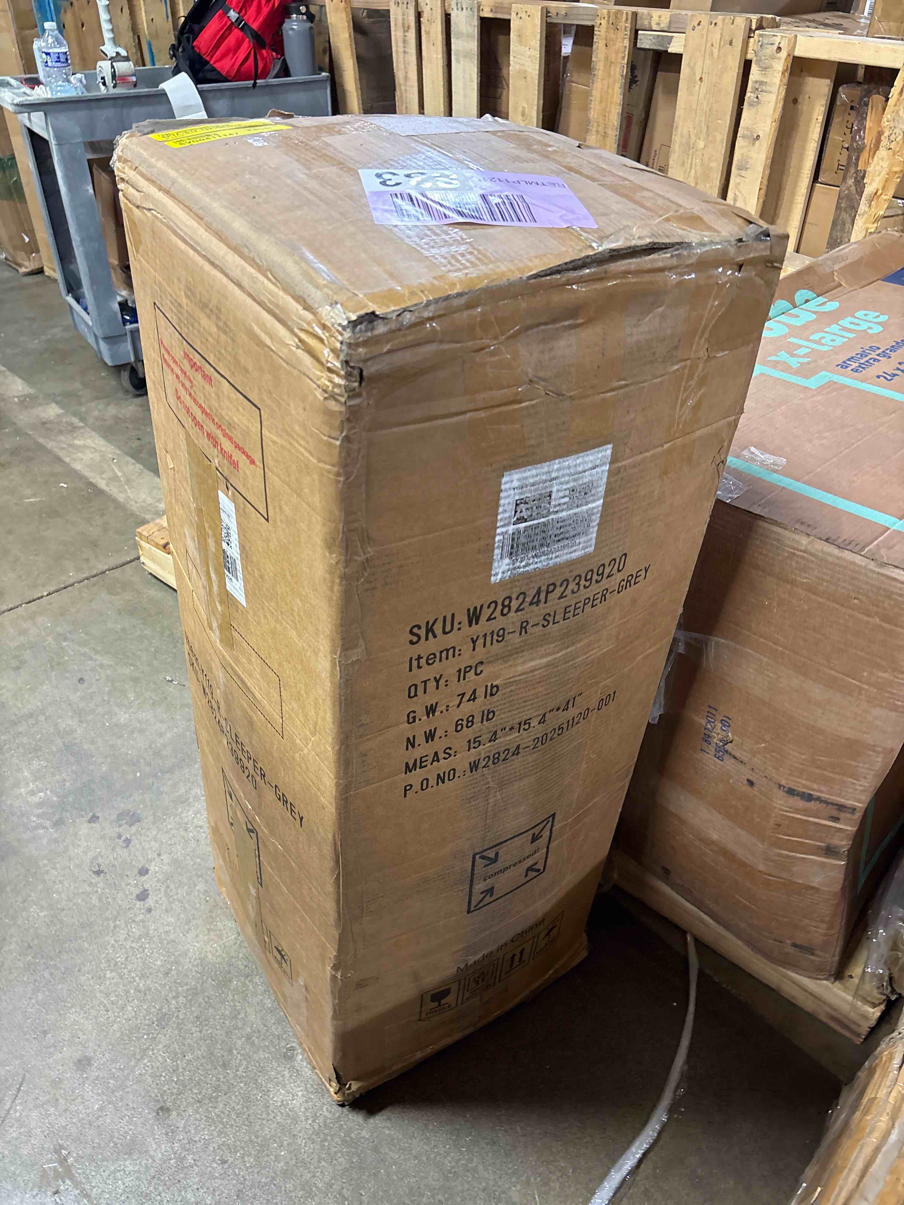 Condition photo showing Good Condition for Simonsen 135.4"Cloud Modular Sectional Couch with 1 Ottoman,Modern Minimalist Upholstered Couches, Comfort U Shaped Sofa for Living Room,Deep Seat Corner Couch,No Assembly Required, 1 BOX ONLY*