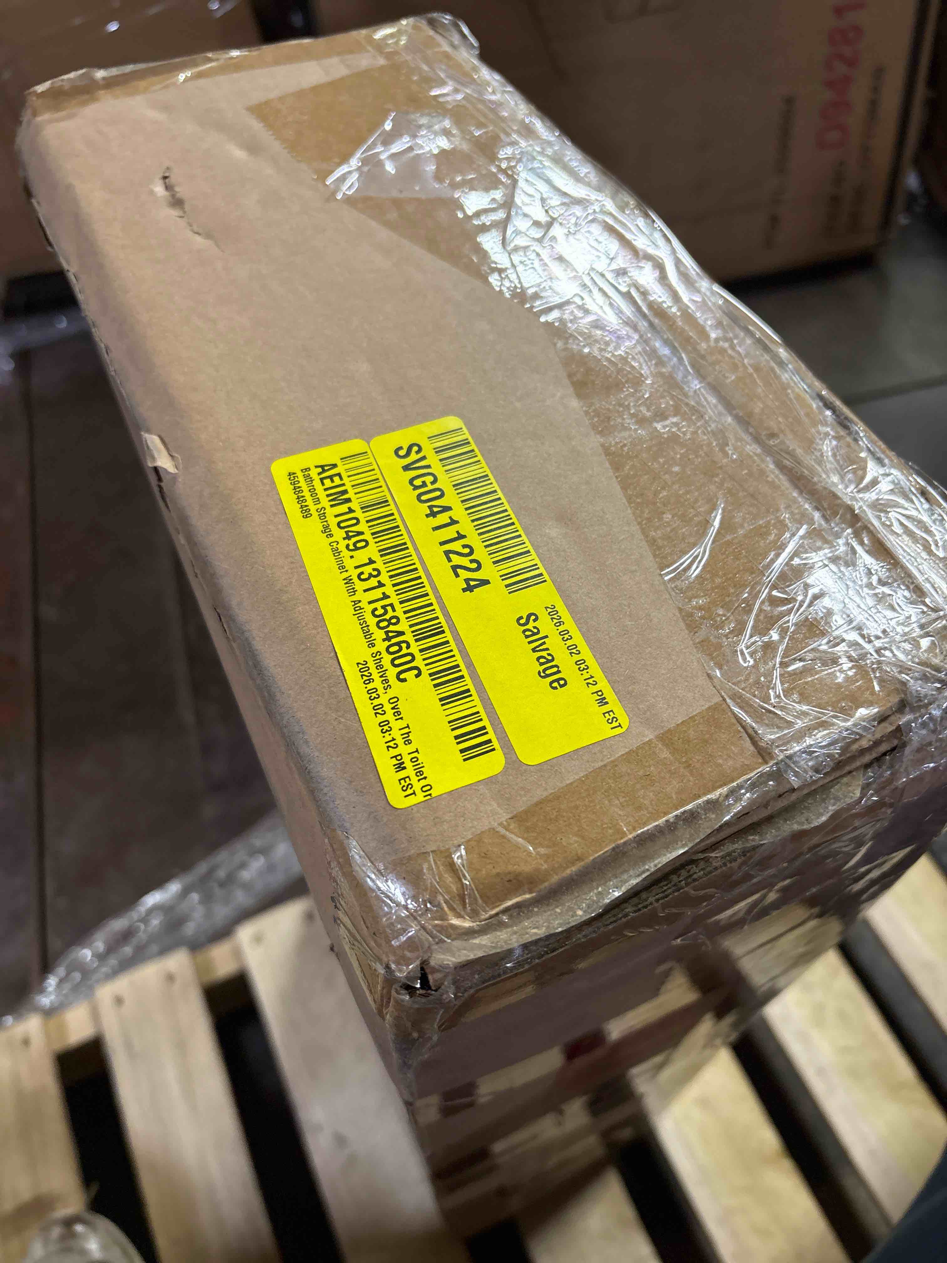 Condition photo showing Good Condition for Bathroom Storage Cabinet With Adjustable Shelves, Over The Toilet Organizer For Laundry Room, Kitchen & Living Room, Medicine Cabinet With Wood Doors