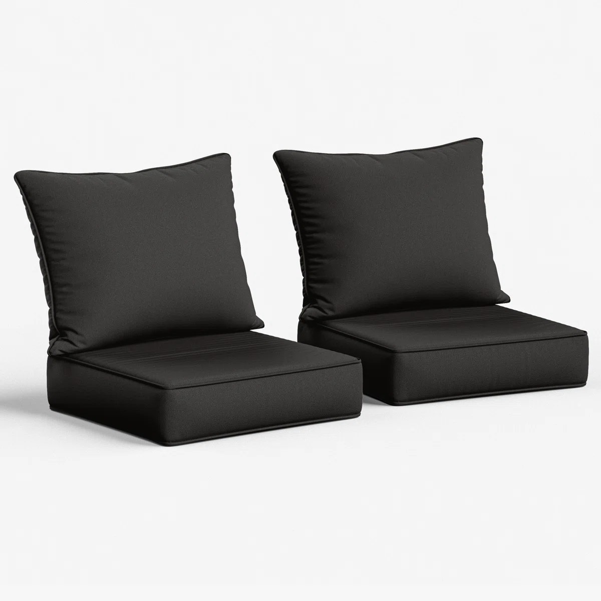 24"W X 24"D Outdoor Deep Seating Cushions 6.5” Indoor/Outdoor Seat And Back Cushion, Cushions Only (Set of 2)