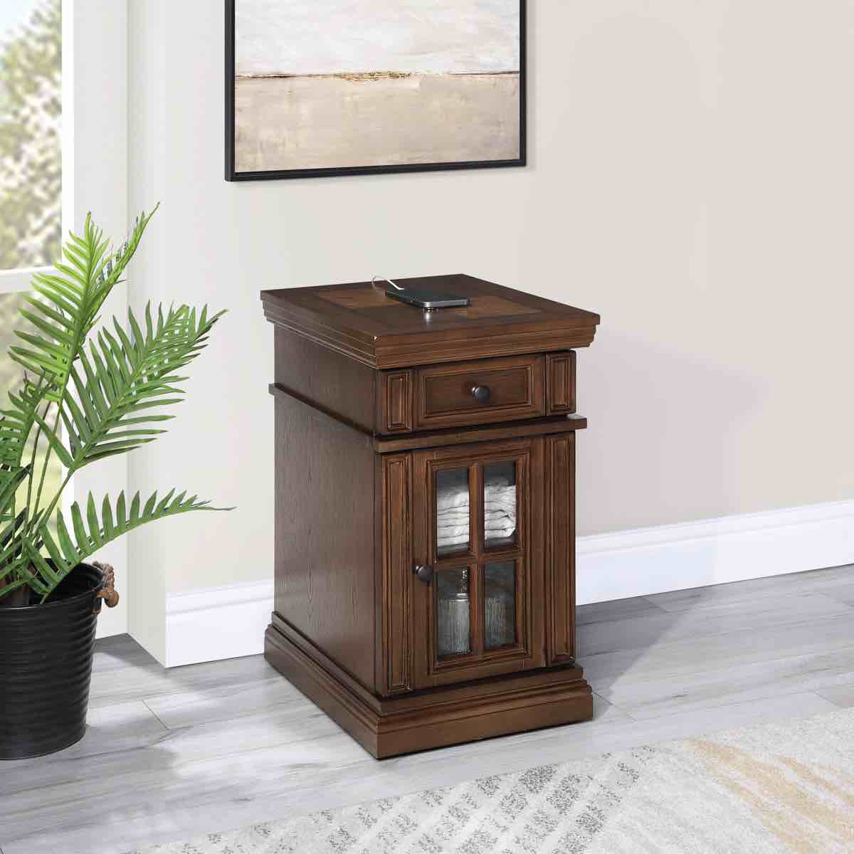 Caletha Side Table with Powersocket By Lark Manor™