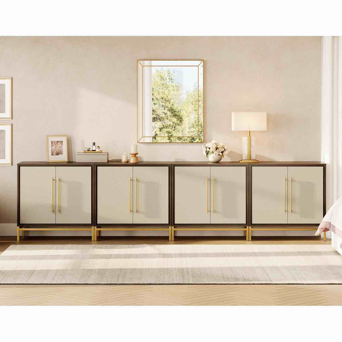 Set Of 2 Dresser Storage With Leather Door By Mercer41 (Includes Two Boxes)