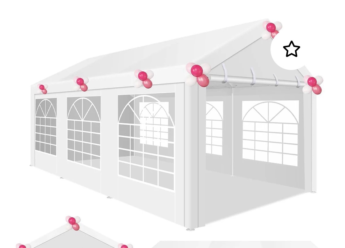 COBIZI 10x20ft Heavy Duty Party Tent, Ourdoor Canopy Wedding Tent with Removable Sidewalls, Large Event Tent, White Tent for Party, Carpas para Fiestas, Canopy Tent with Built-in Sandbags, UV 50+