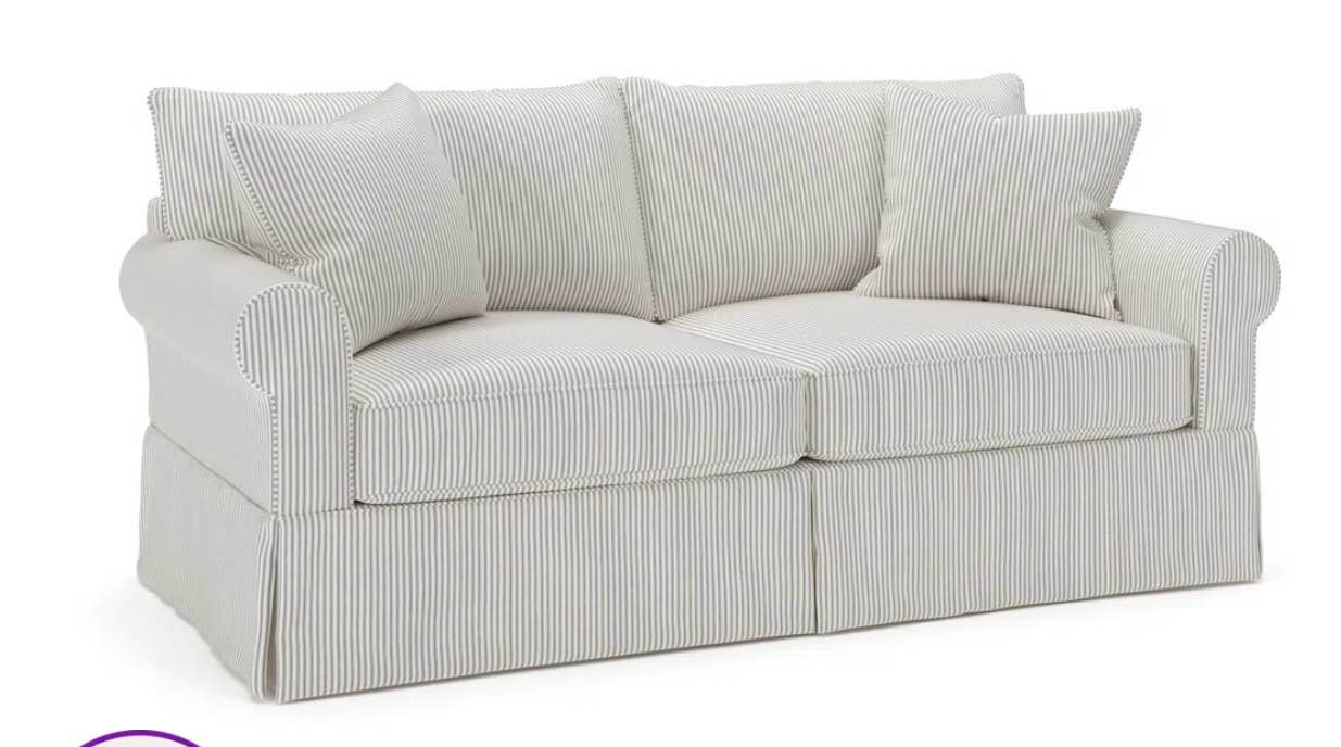 BRAND NEW Amari 84" Rolled Arms Slipcover Sleeper Sofa  (Row 4)