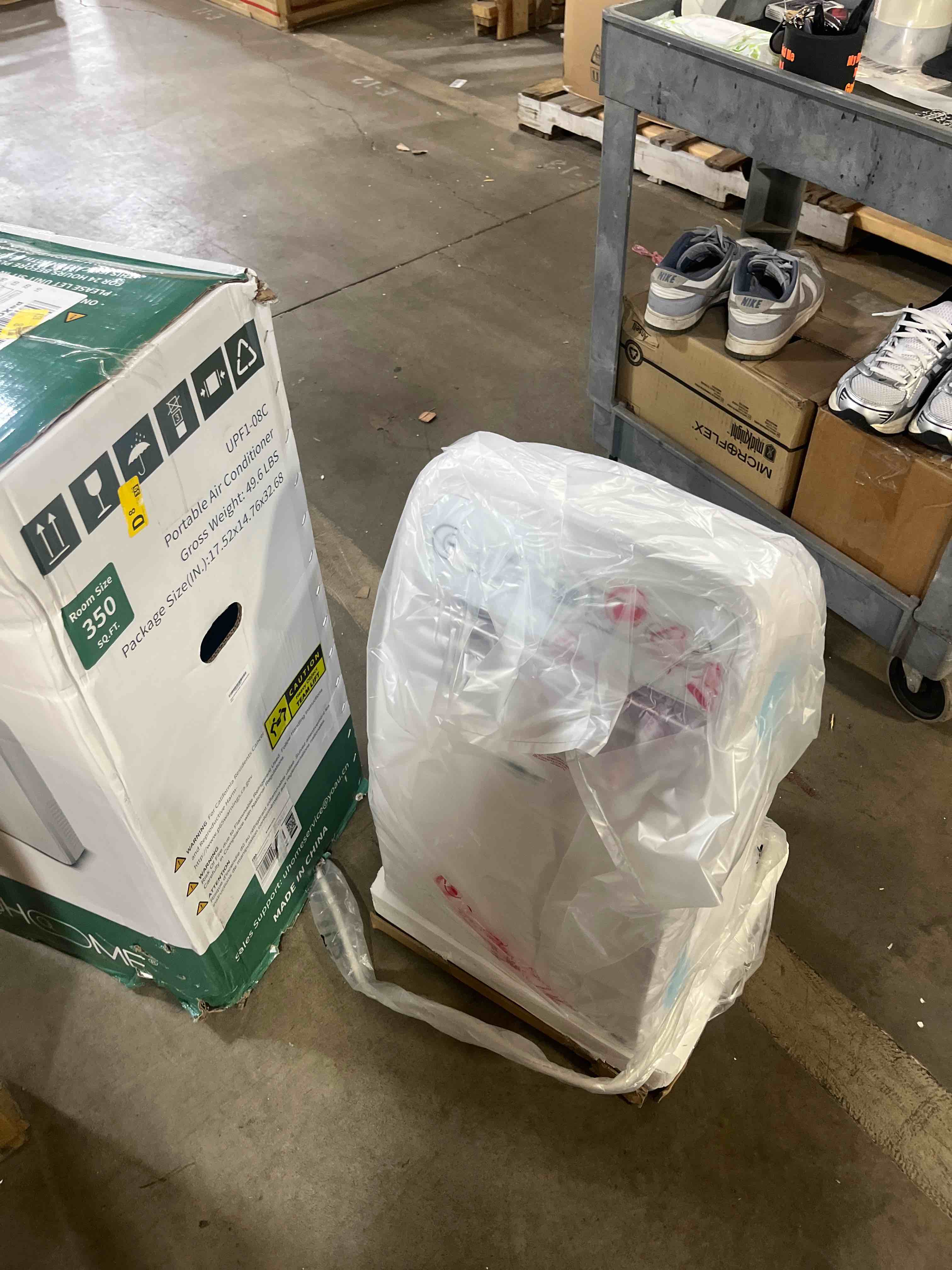 Condition photo showing New/Like New for uhome portable air conditioner, 8000 btu compact ac unit with cooling, dehumidifier, fan, remote control and window mount kit included, white