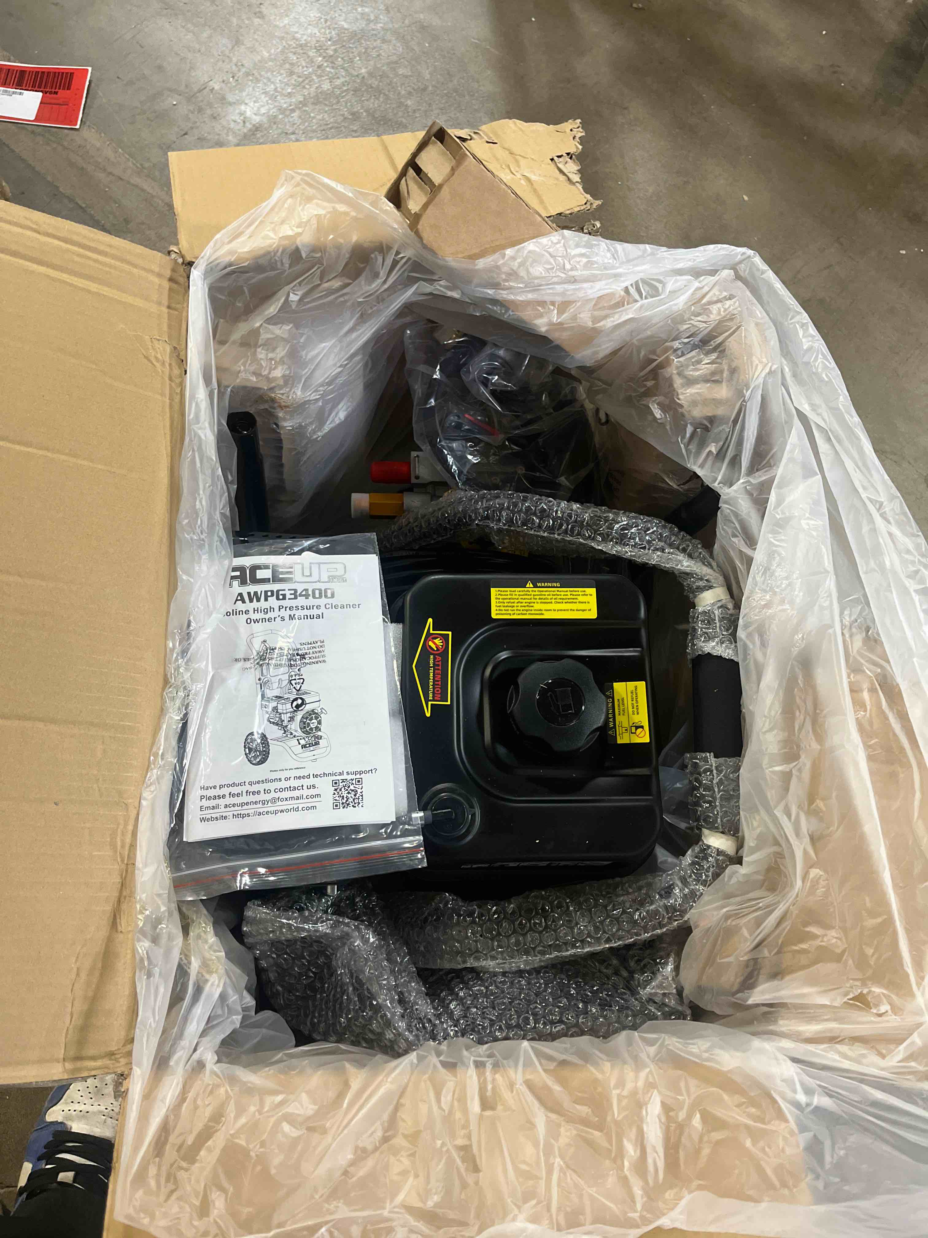 Condition photo showing New/Like New for aceup energy 3400 psi 2.6 gpm 212cc gas powered pressure washer, high pressure washer, epa compliant