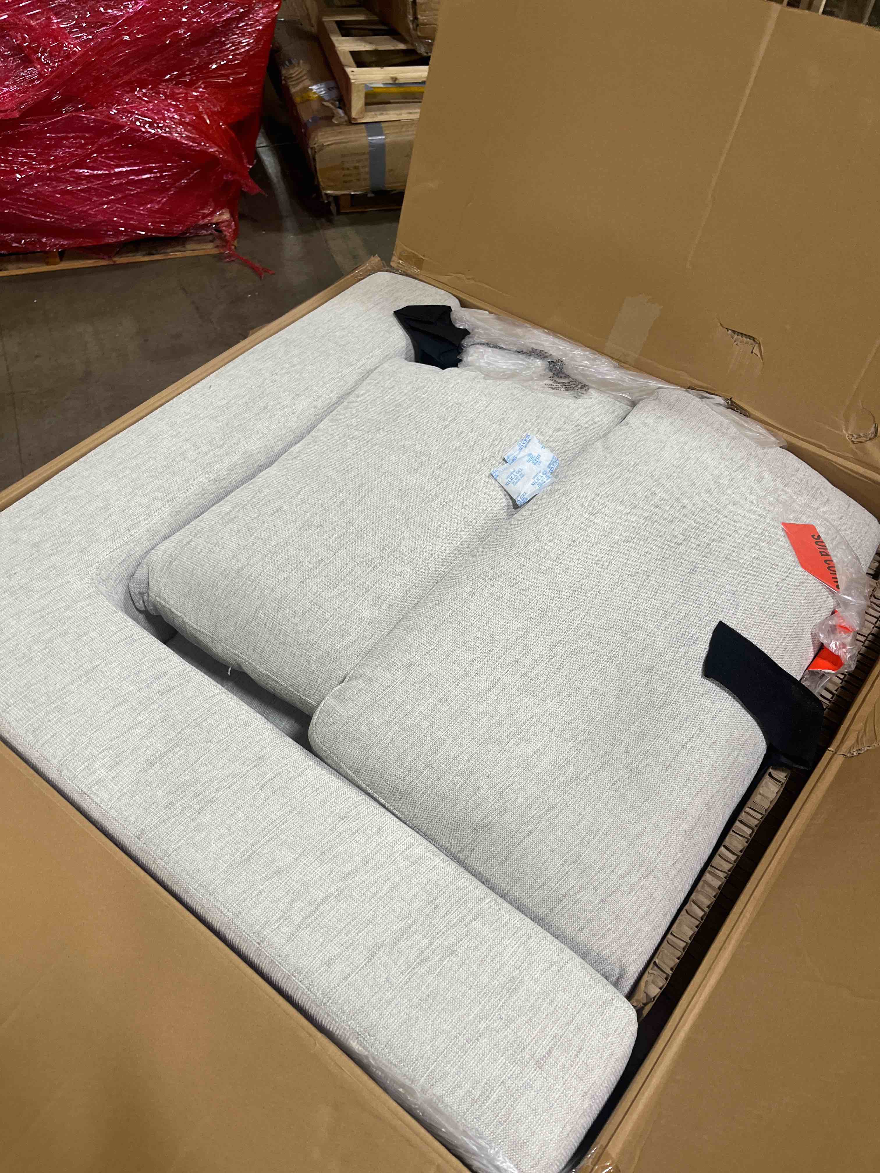 Condition photo showing Good Condition for modular sectional sofa, l-shaped luxury couch set 4 seats l shaped comfy couch with 2 free pillows chaise, could sofa indoor furniture for living room, apartment,office minsk gray (corner section only)