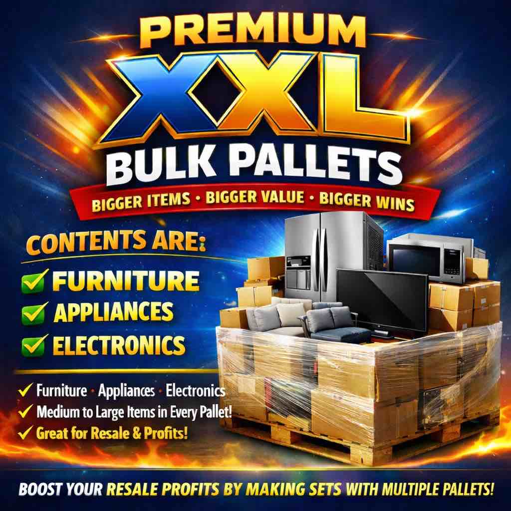 Premium XXL Pallets!  (Pick Up Monday 11th, 12p-3p, Must Bring Pick Up Truck or Box Truck, NO HANDLOADING!)