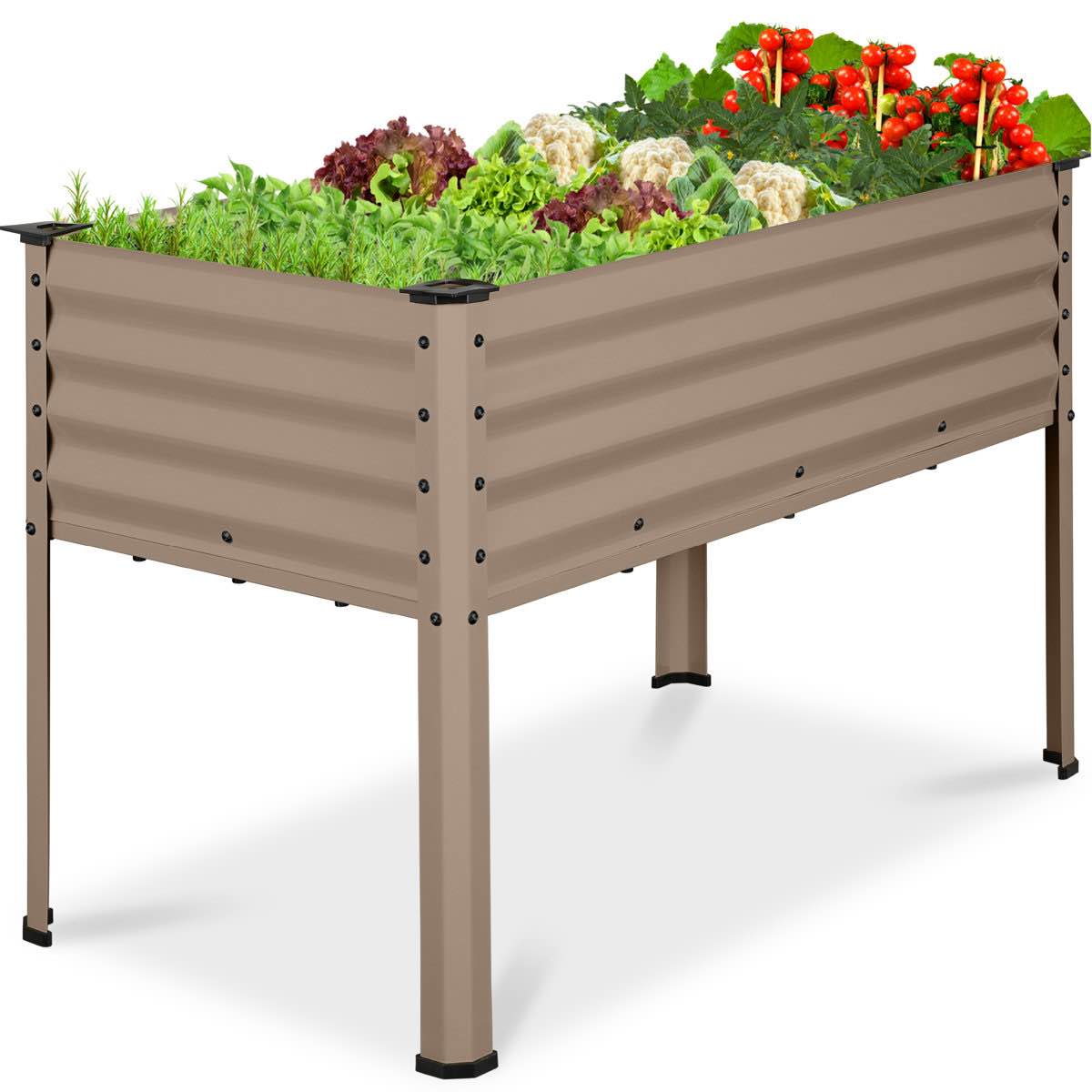 Elevated Galvanized Metal Garden Bed W/ Corner Protectors