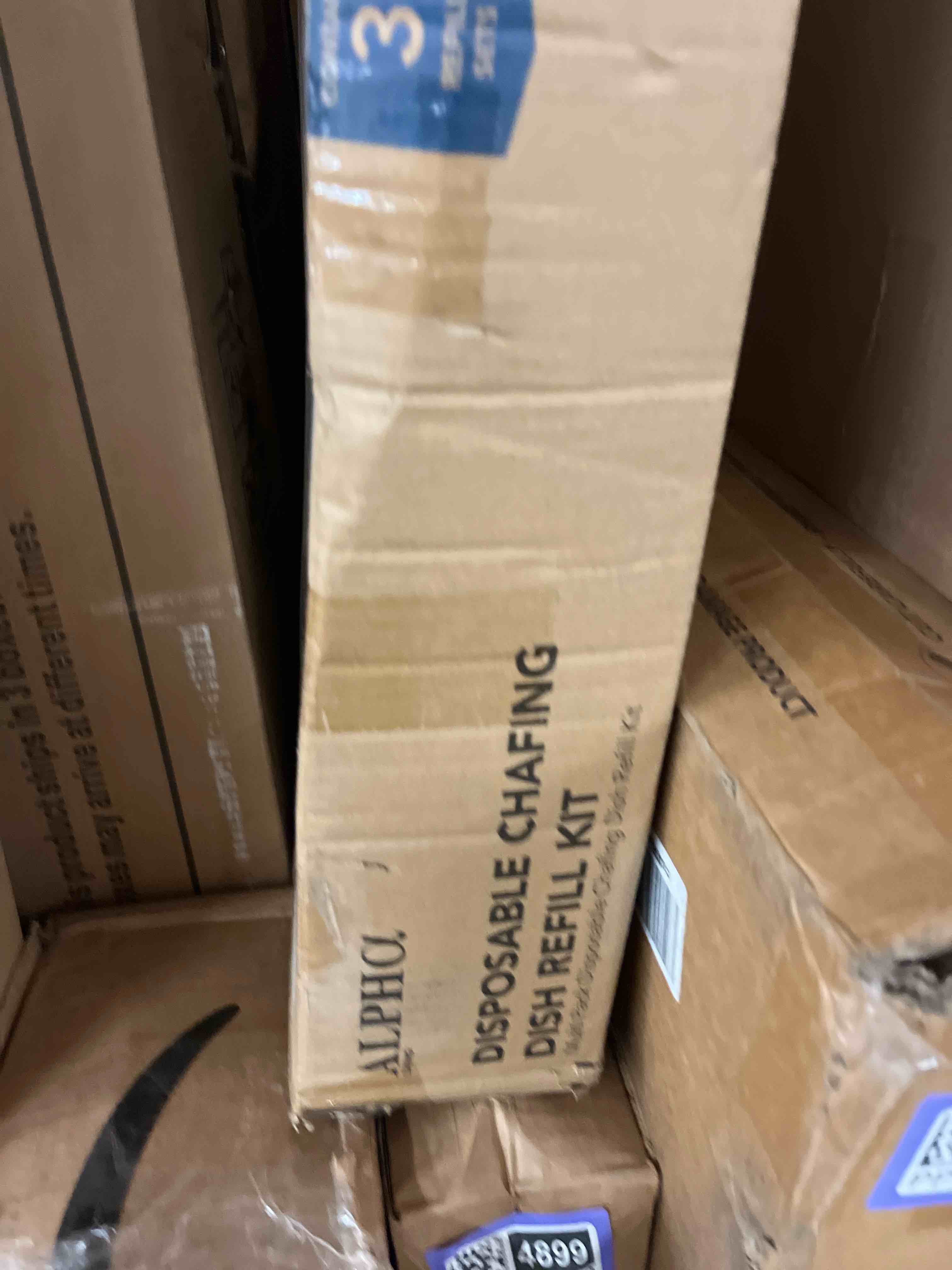 Condition photo showing New/Like New for alpha living large full size refill kit disposable chafing buffet with - utensils, fuel cans only - premium chafing dish set for events, parties, catering