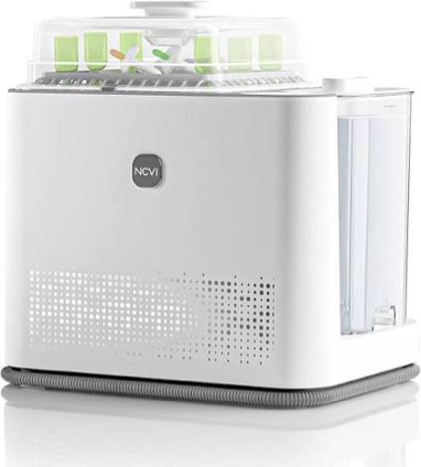ncvi large baby bottle washer sterilizer and dryer holds 6 bottles & pump parts, hospital-grade steam sanitizer for newborn & multiple feedings, clean machine for busy moms, fast 19/41min wash cycles