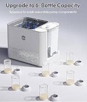 Condition photo showing New/Like New for ncvi large baby bottle washer sterilizer and dryer holds 6 bottles & pump parts, hospital-grade steam sanitizer for newborn & multiple feedings, clean machine for busy moms, fast 19/41min wash cycles