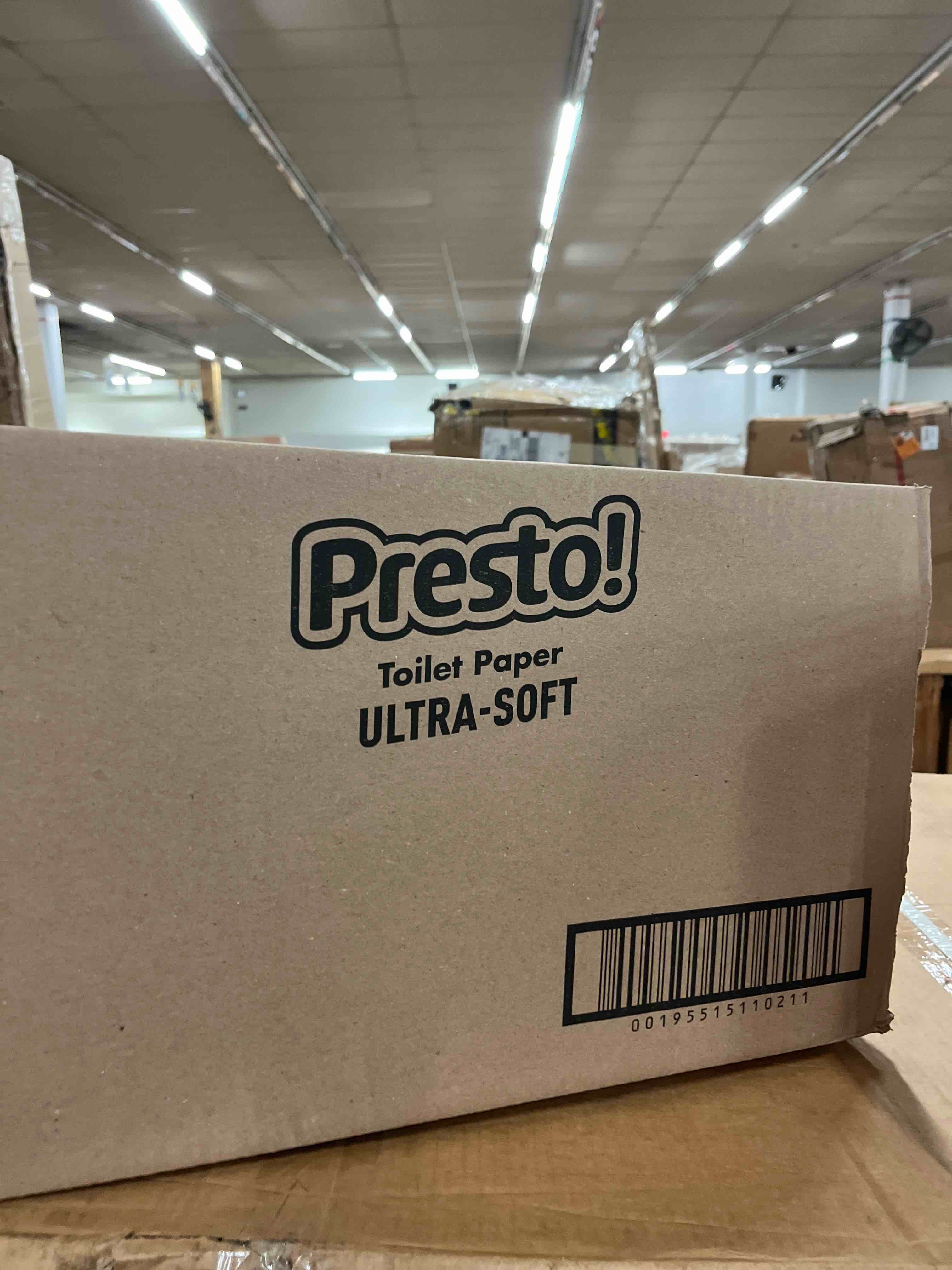 Condition photo showing New/Like New for amazon brand - presto! 2-ply ultra-soft toilet paper, septic-safe, 24 family mega rolls = 120 regular rolls, 308 sheets, unscented, pack of 4