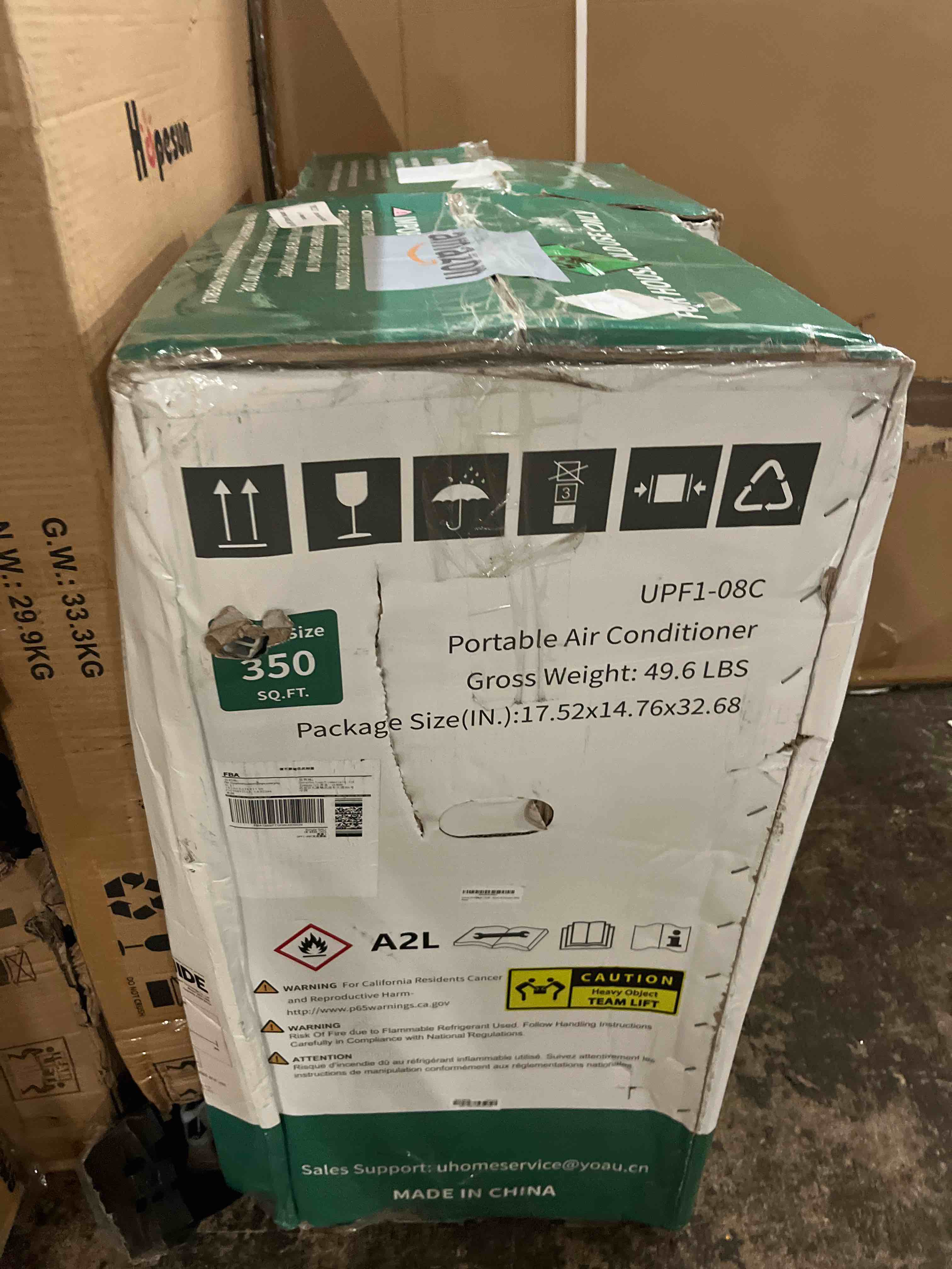 Condition photo showing Good Condition for (2)uhome portable air conditioner, 8000 btu compact ac unit with cooling, dehumidifier, fan, remote control and window mount kit included, white