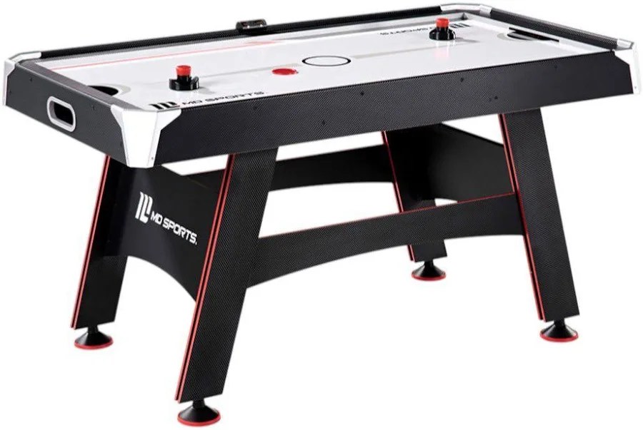 Condition photo showing New/Like New for hall of games 5.5' arcade air powered hockey table and tennis top 2-in-1 with pusher, puck, net, and paddle set