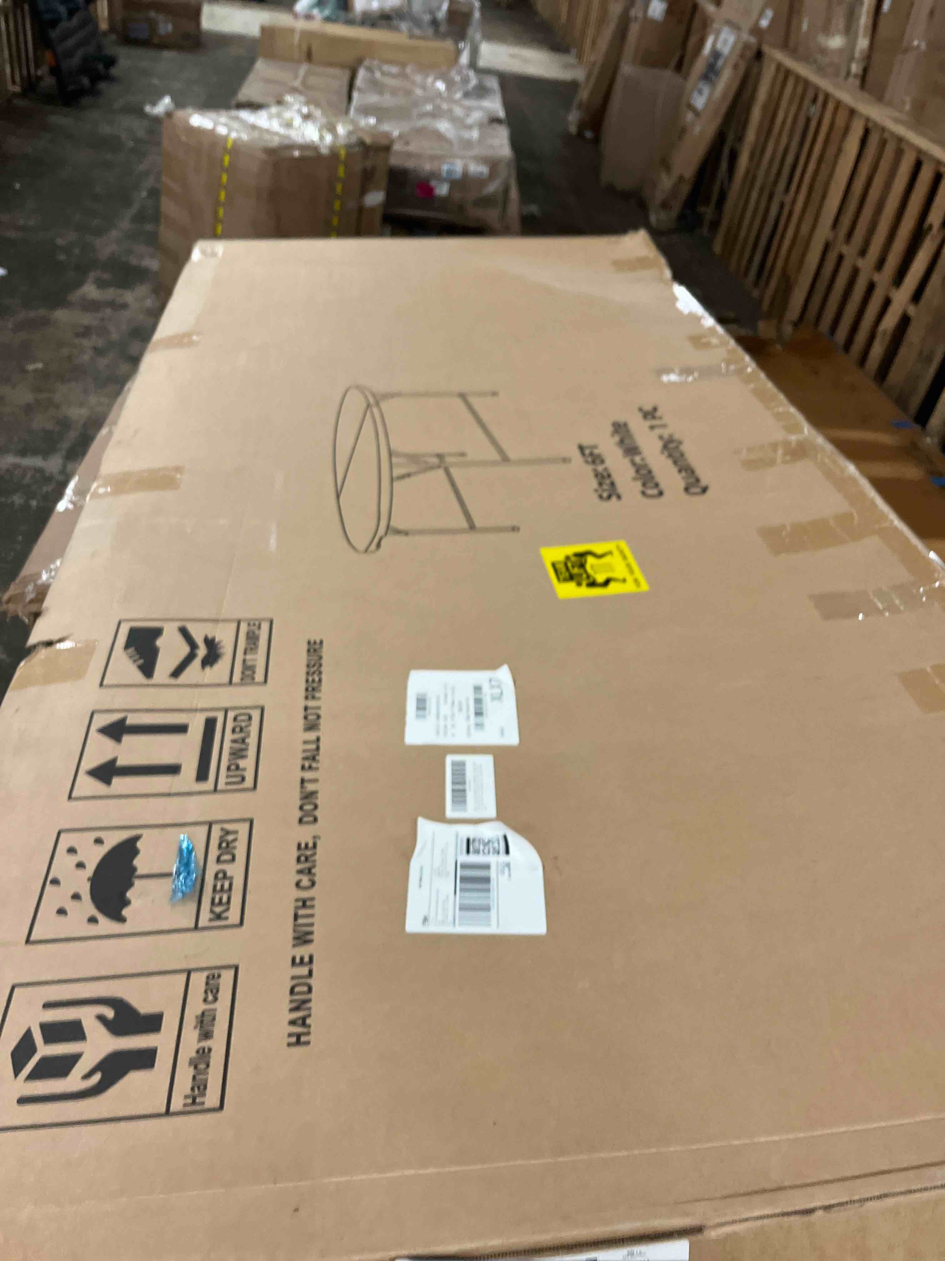 Condition photo showing New/Like New for fivenl 6 ft round folding tables white foldable table, fold-in-half with carrying handle portable plastic table for party, dining, wedding, camping, picnic, indoor outdoor events