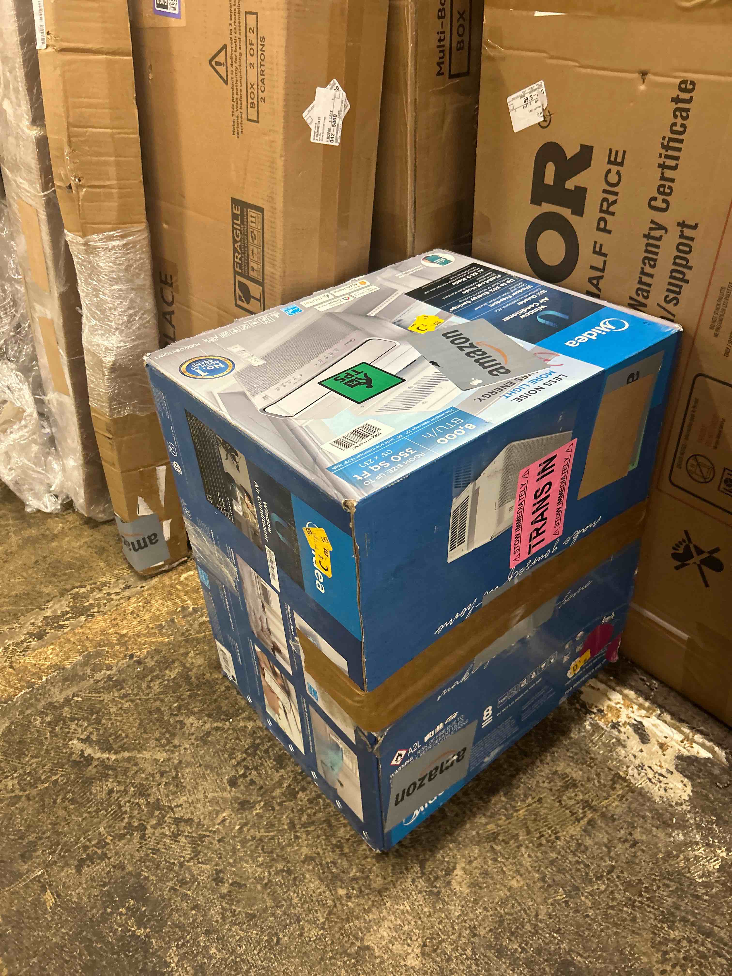 Condition photo showing New/Like New for midea 8,000 btu u shaped smart inverter window air conditioner - cools 350 sq ft, ultra quiet with open window flexibility - alexa/google assistant compatible - 35% energy savings, remote (updated)